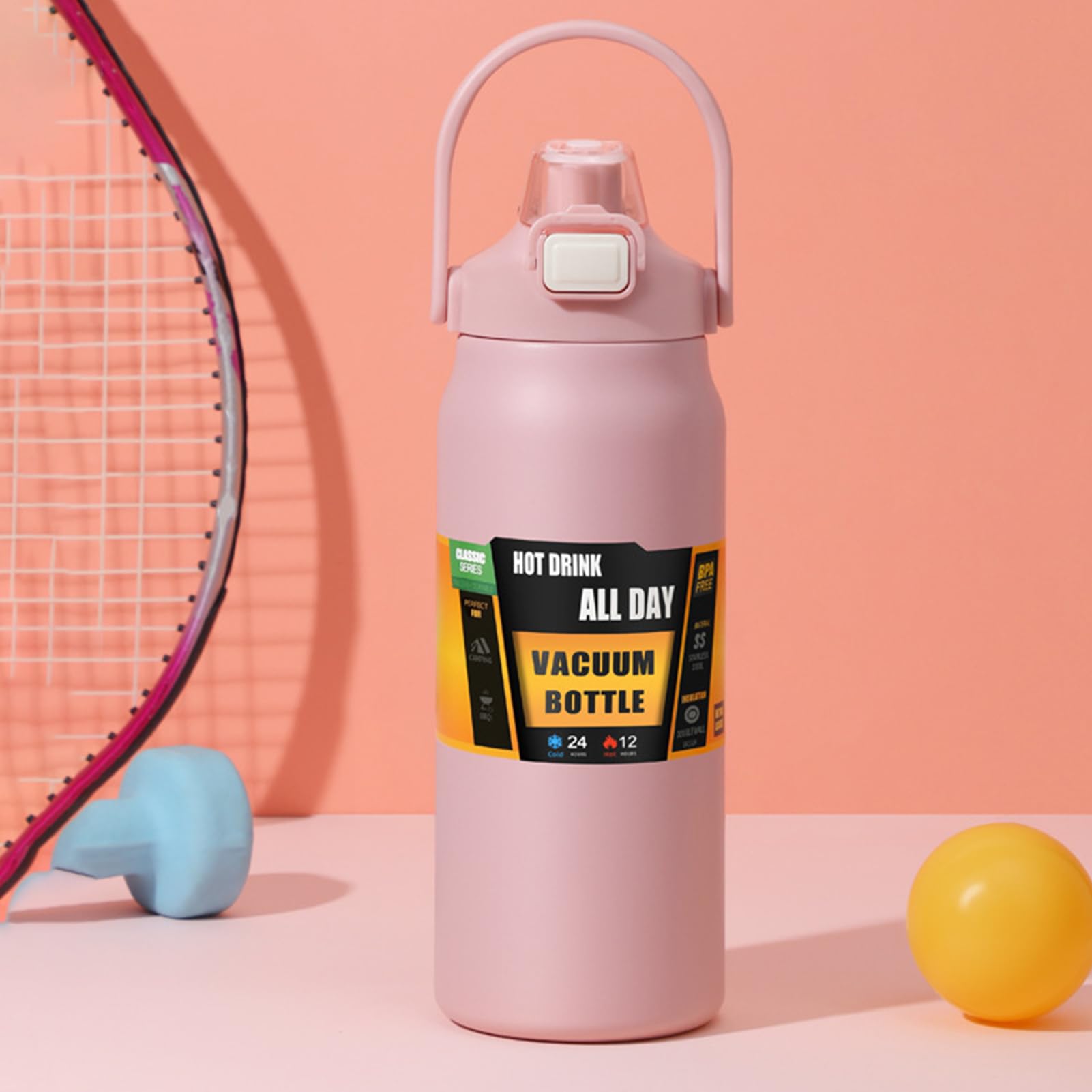 Borraccia Borraccia In Acciaio Inossidabile Da 1500ml Con Cannuccia | Bottiglia per Acqua Fresca Per Bambini, Donne, Uomini, Scuola, Sport, Casa, Viaggio, Caffè E Bevande