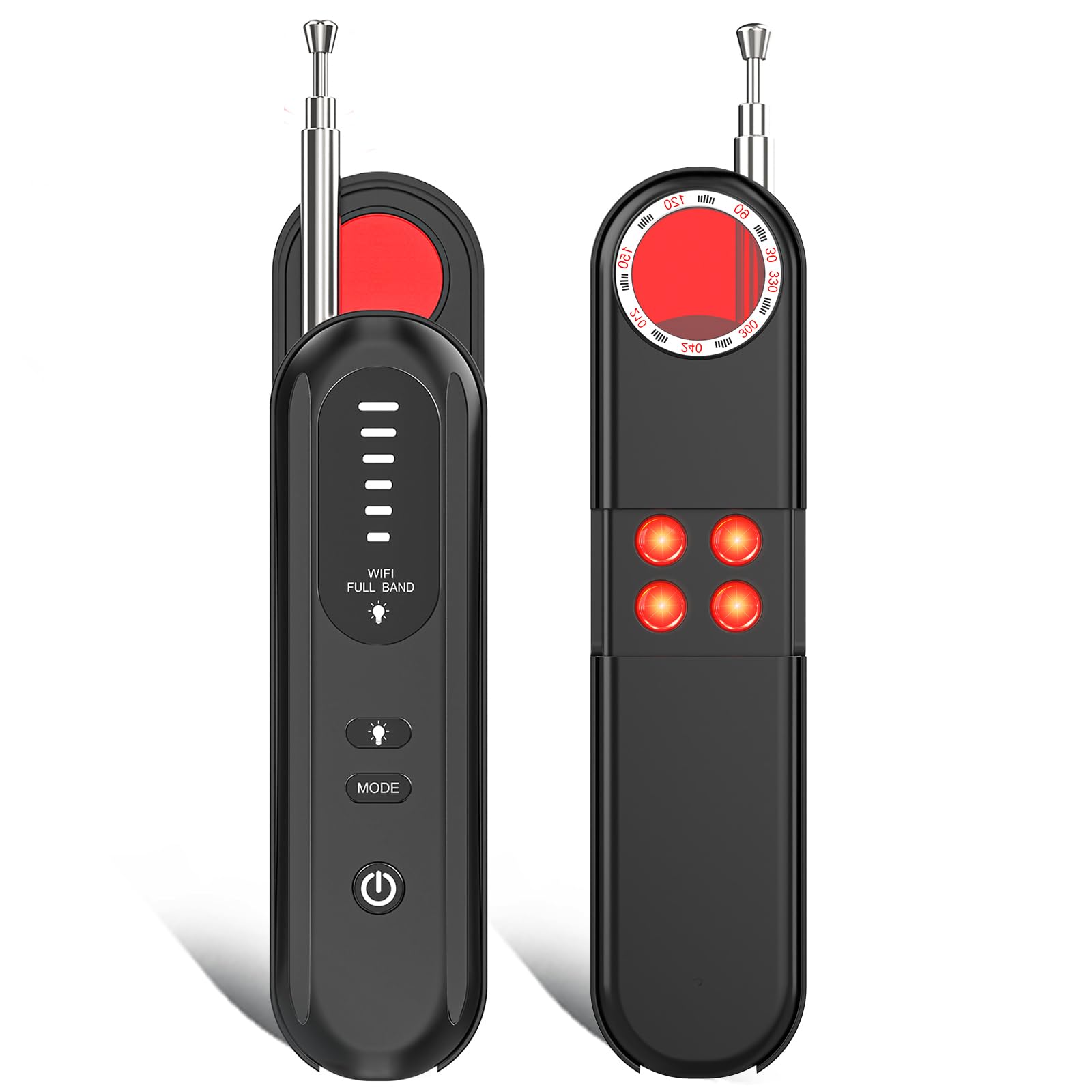 Hidden Camera Detector - 2025 Portable Camera Finder, GPS Tracker Detector, RF Wireless Signal Scanner for Office, Hotels, Cars, 5 Levels Sensitivity (Black)