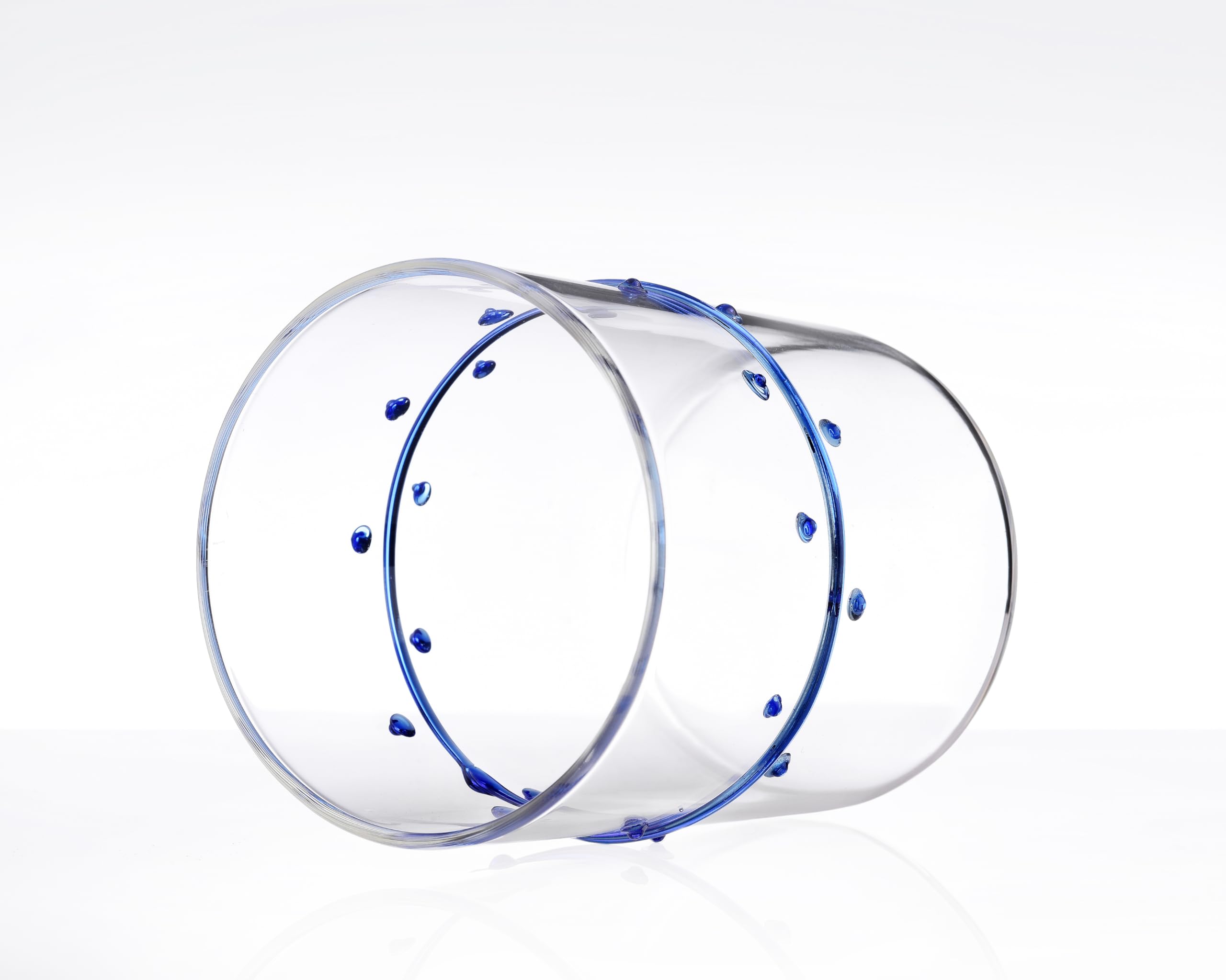 Ichendorf Milano Set di 6 Bicchieri Acqua, Collezione Decò Arlecchino, 30 cl, Vetro Borosilicato, Fatto a Mano