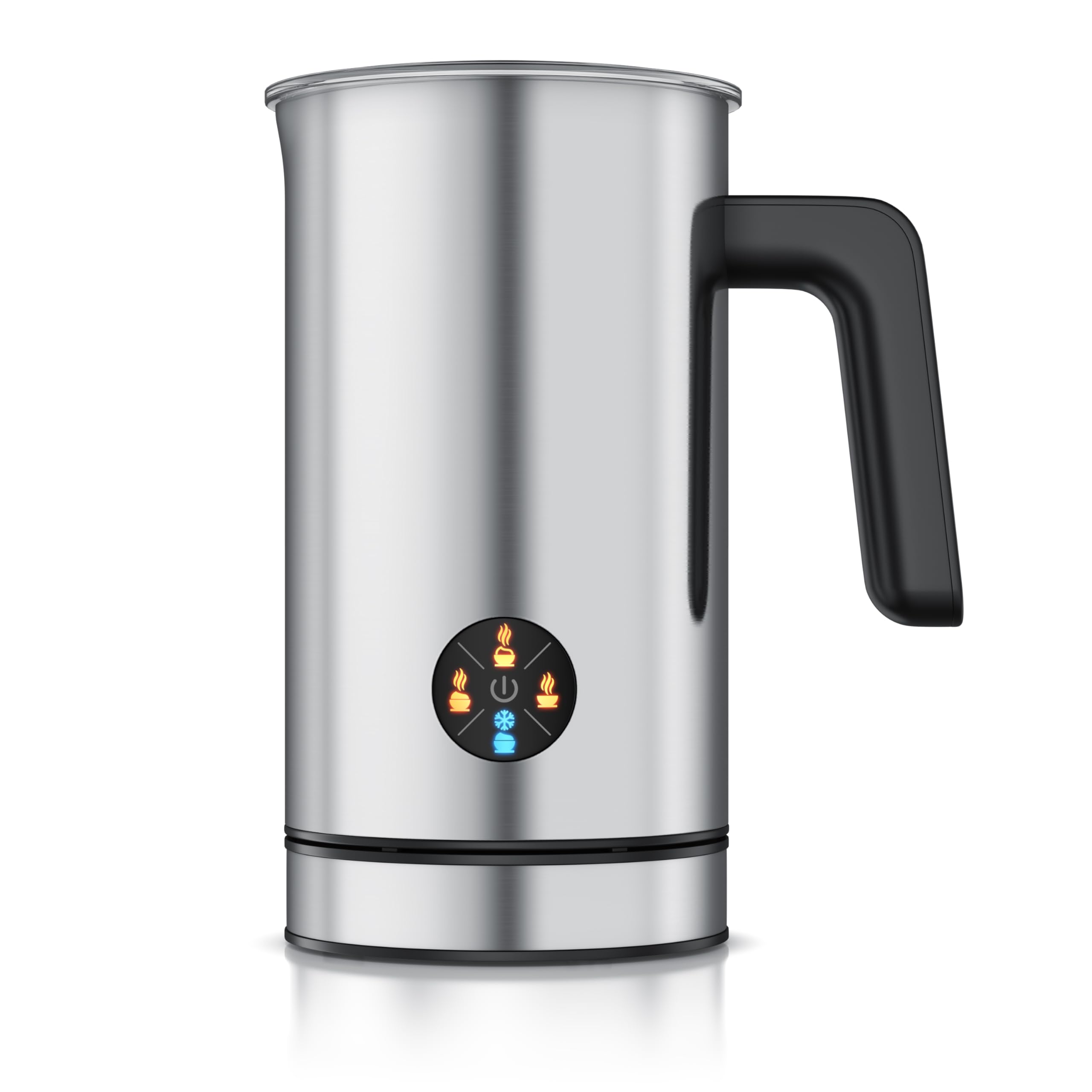 Arendo - 4 in 1 Edelstahl Milchaufschäumer elektrisch – Doppelwandgehäuse – 4 Programme - heiss und kalt aufschäumen – cremiger und fester Schaum – automatischer Milk Frother