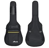 41 Inches Guitar Bag Dual Adjustable Shoulder Strap Acoustic Guitar Case Gig Bag&comma; Waterproof Oxford Cloth 0&period;3 Inch Thicken Sponge Pad&comma; Black