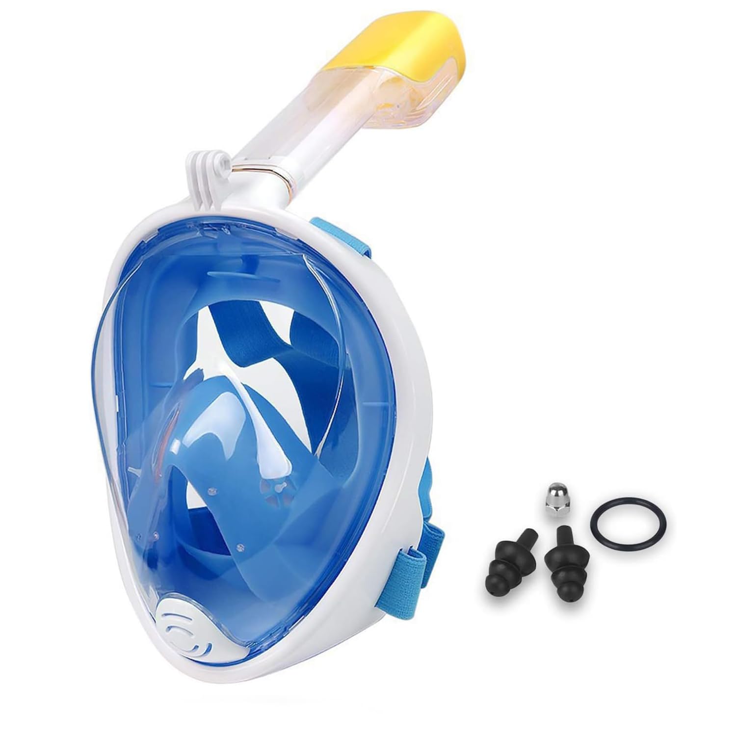Lamker Diving Mask Snorkel Mask Full Mask Adult and Women 180° Field of View Diving Mask Full Face Mask with Camera Mount Snorkel Mask Anti-Fog Anti-Leak Effortless Breathing Swimming Mask Blue — image 1
