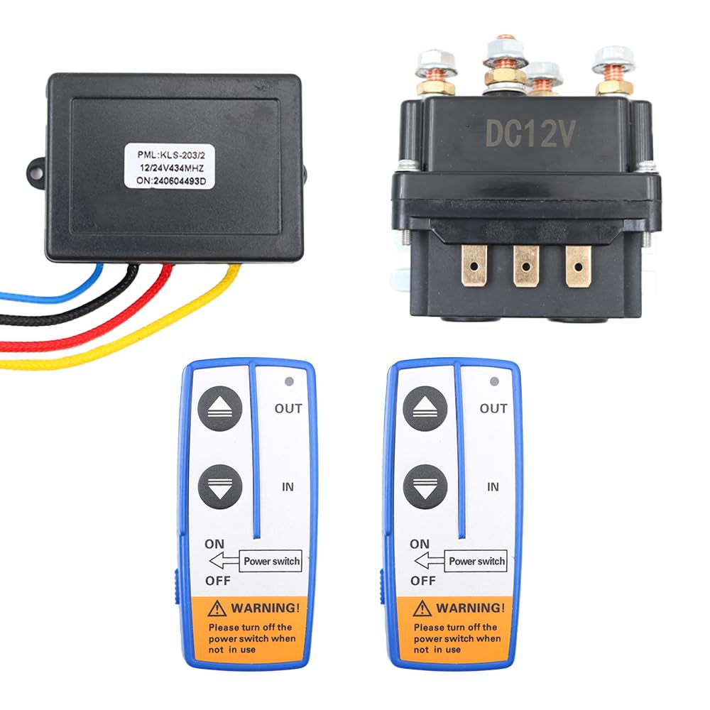 Sarini Relè per verricello con Controller, Kit Telecomando Wireless per verricello 12V 250A Interruttore contattore relè per verricello per Veicoli industriali
