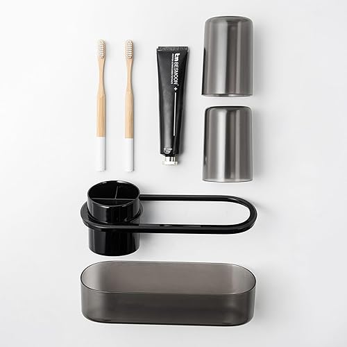 Miniatura 3 de Soporte de plástico para cepillos de dientes, juego de soportes para cepillos de dientes, organizador de baño, encimera, soporte eléctrico para