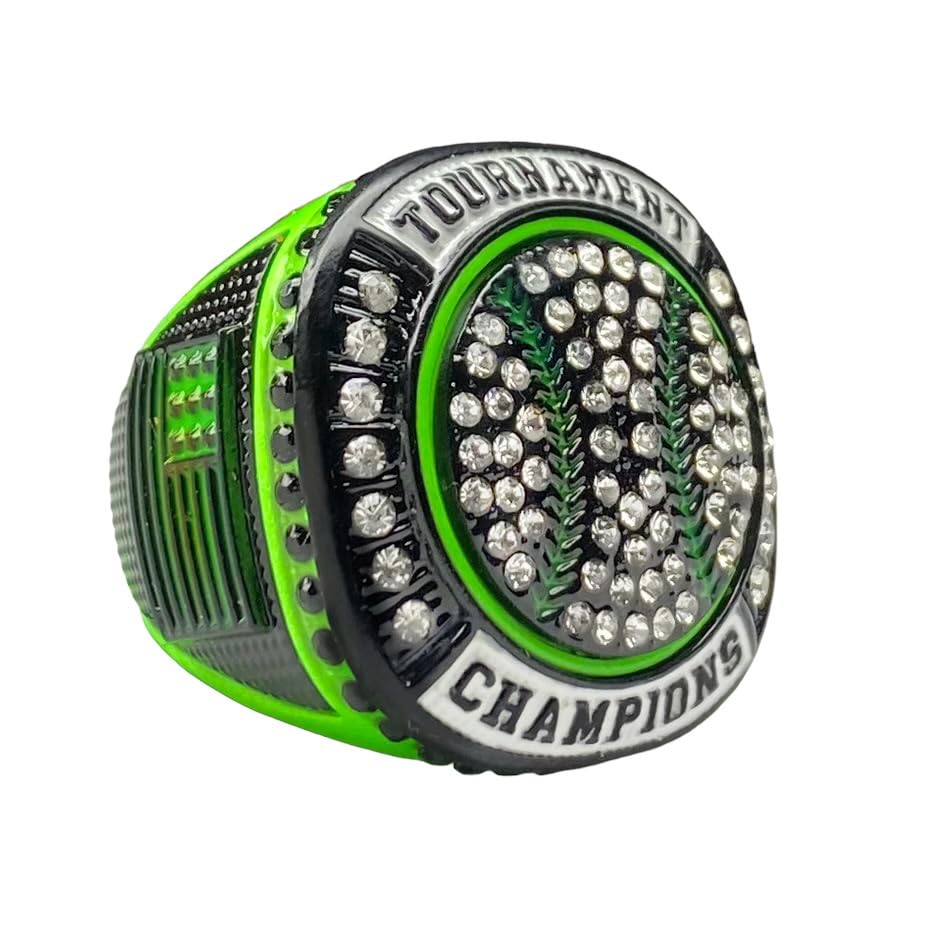Legacy Rings 1 or 12 Pack Neon Green Baseball Softball Championship Trophy Ring Award for Tournament Champion or Finalist