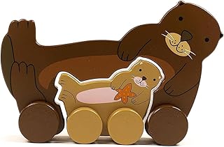 Jack Rabbit Creations Inc Big & Little Wooden Push Toy Otter