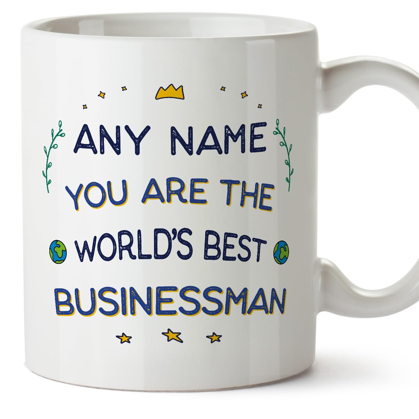 MUGFFINS Personalised Mug for Businessman Man - in English - World's Best - Funny Custom Gift for Colleagues - Ceramic 11oz Mug