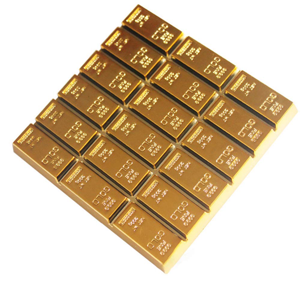 BESTonZON Gold Bar Coaster Fake Bullion Gold Bar Gold Brick Funny Cup Mat Anti- Skid Heat Insulation Cup Pad Novelty Gift for Home Office Decoration