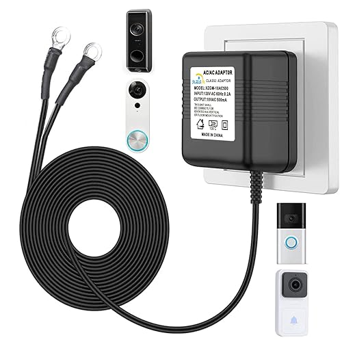 Timbre de video negro, transformador de potencia especial, adaptador de corriente para timbre de puerta de 18V500MA, compatible con Ring, Nest, disponible en Yaxa Mexico