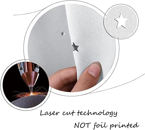 Miniatura 4 de NICETOWN - Cortinas para oscurecer la habitación con diseño mágico de estrellas huecas y destellos, paneles de cortina esenciales para ventanas de