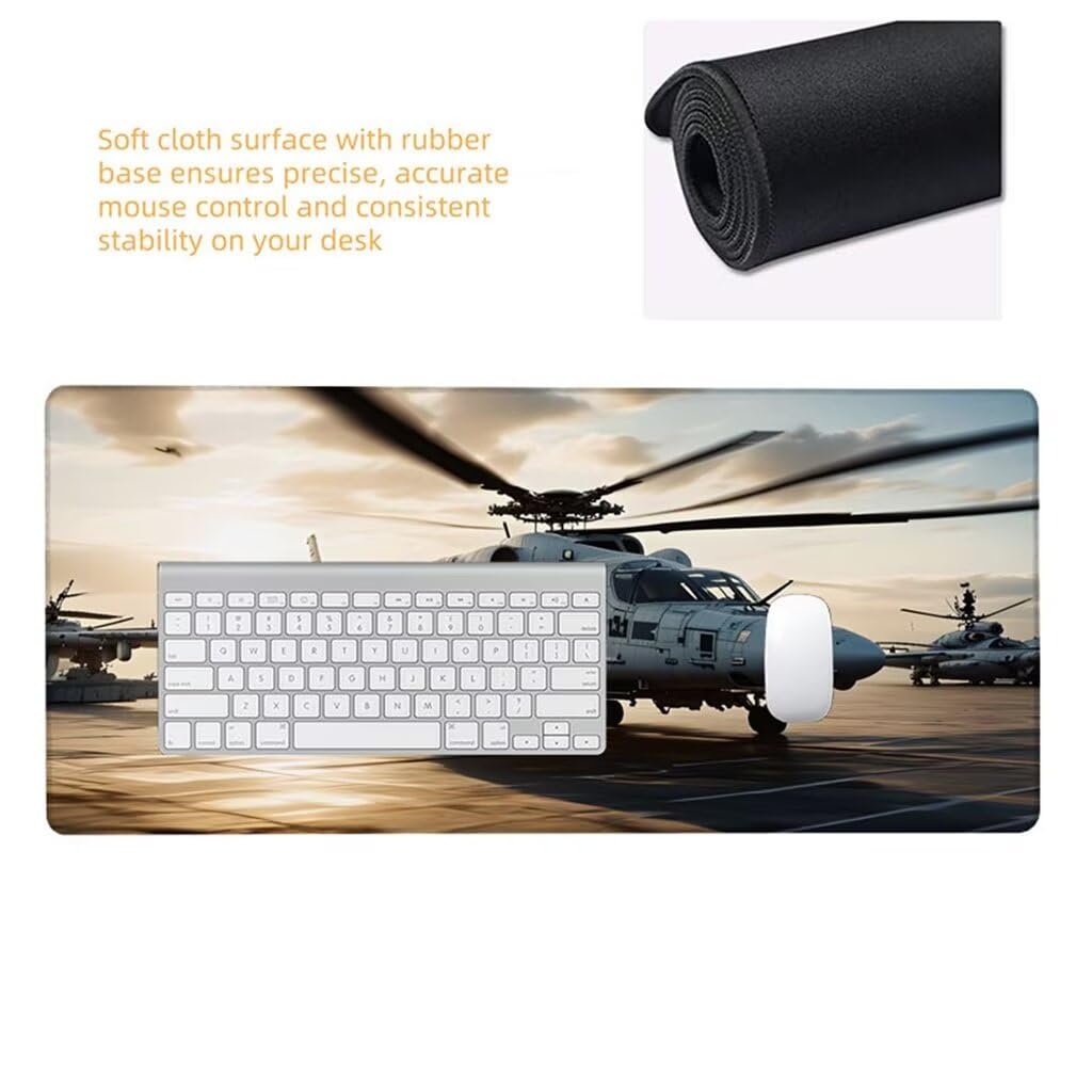 Tappetino Mouse Bianco Tappetino Scrivania,Aereo Tappetino Mouse Gaming,Impermeabile Mousepad XXL 1200x600x3mm,Antiscivolo Tappetino Gaming,Migliora Precisione e Velocità,Accessori Scrivania Hs-898