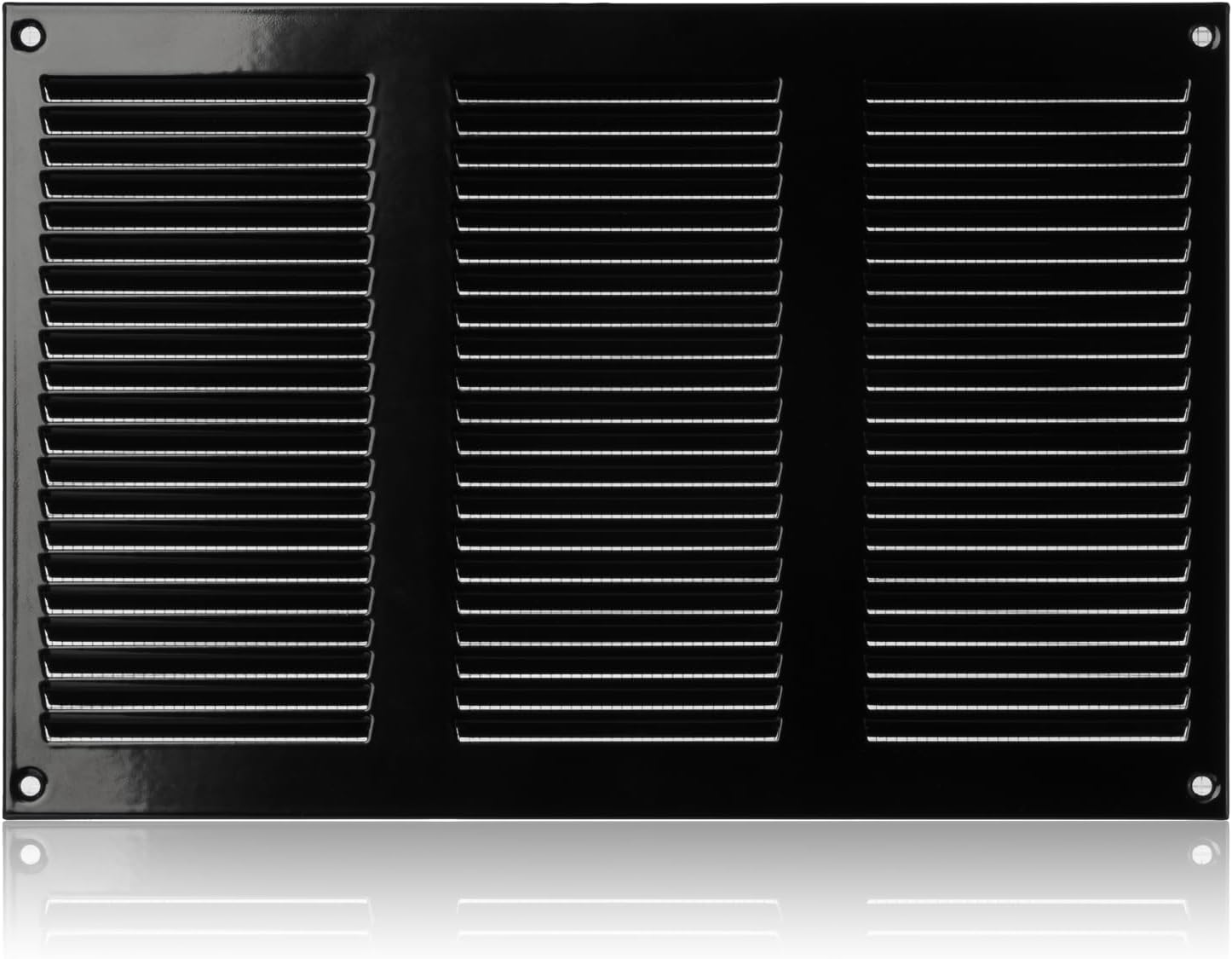 10x6 inch (Duct Opening) Vent Cover - Black Ventilation Covers for Wall and Ceiling - Metal Return Grille - HVAC AC Air Vents Register for Indoor and Outdoor Use with Mesh