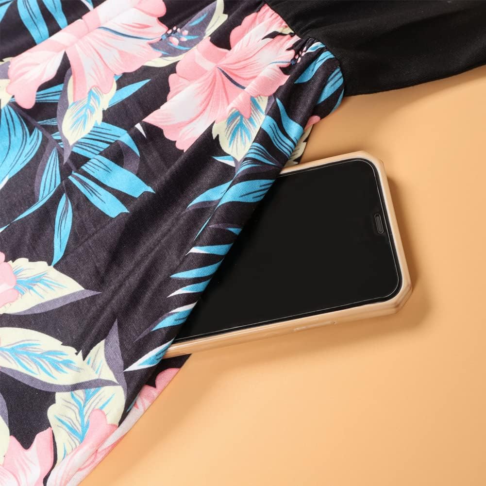 Mommy and Me Family Outfits, Stripe Stitching Dress,Summer Matching Maxi Dress with Pocket for Mother's Day - Image 2