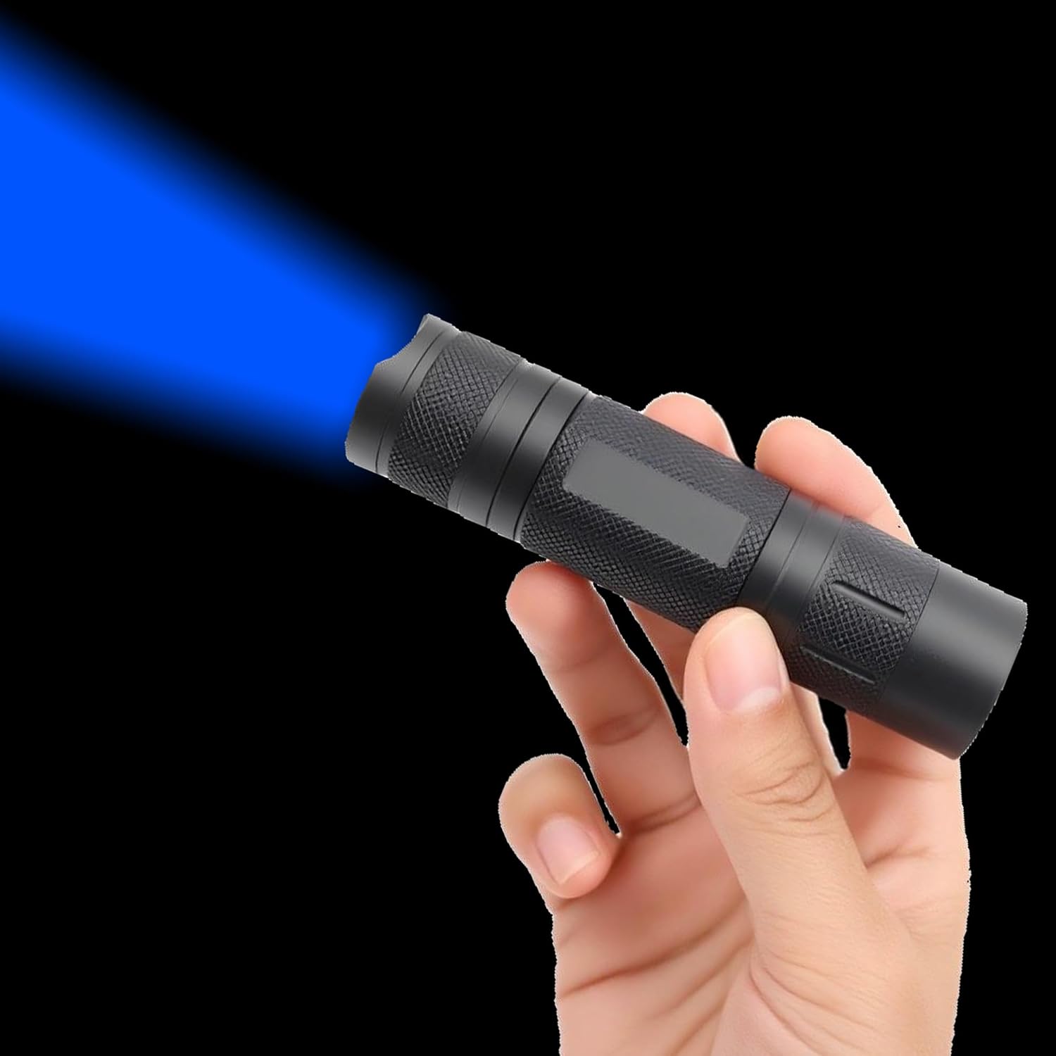 Blue Light Flashlight, Zoomable Single Mode Blue LED Flashlights for Fishing, Hunting, Outdoor Activities