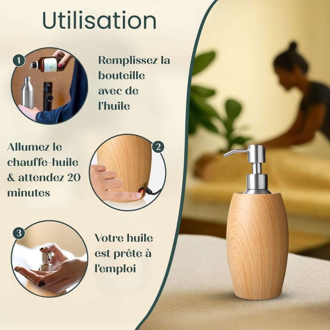 Relax Master Chauffe-huile de massage électrique et chauffe-huile de massage – Parfait pour les salons de massage, la guasha, le bien-être, le spa et les amateurs de massage