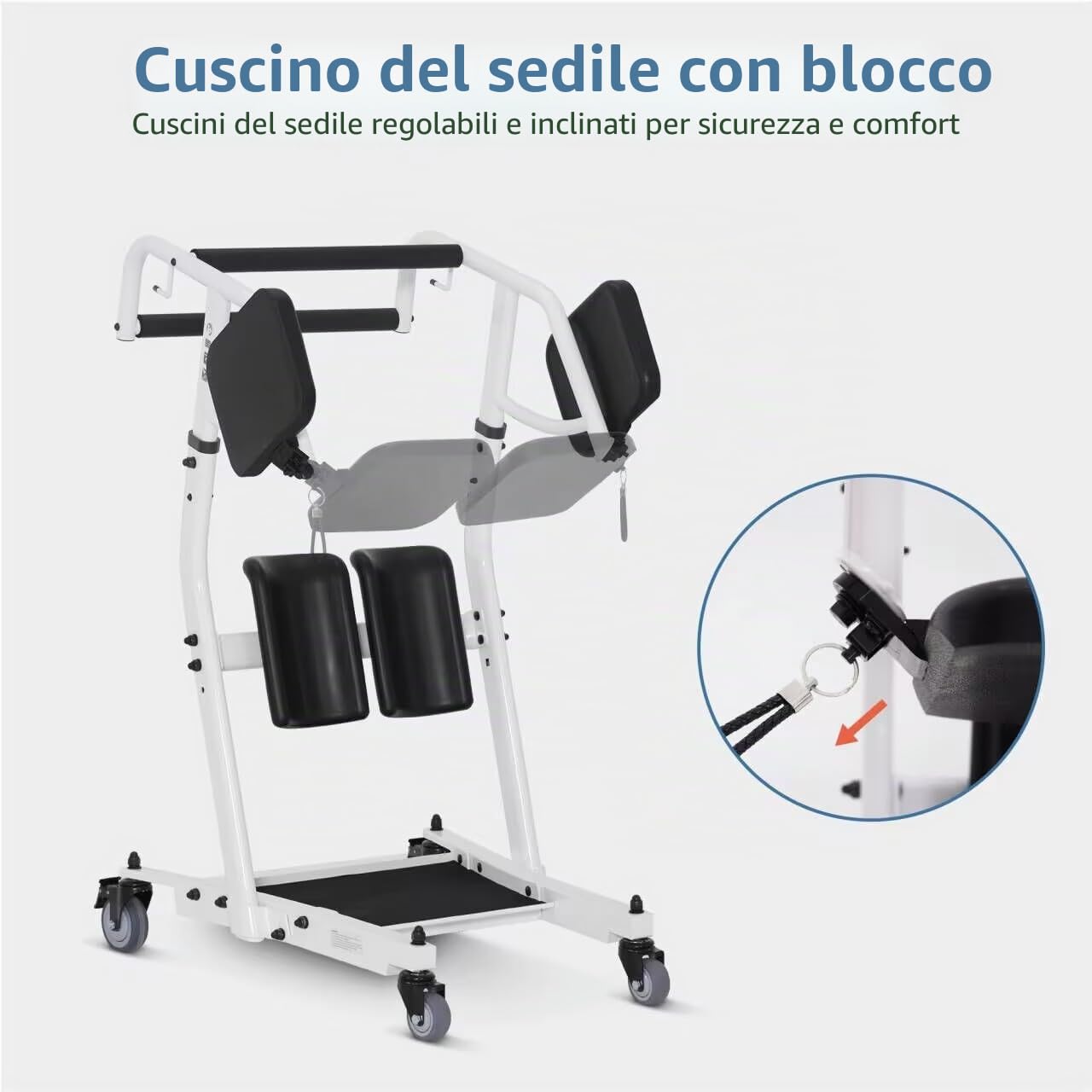 M MCombo sollevatore con cintura di trasferimento, aiuto per alzarsi dal letto per anziani, assistenza trasferimento 180KG, STA447BK