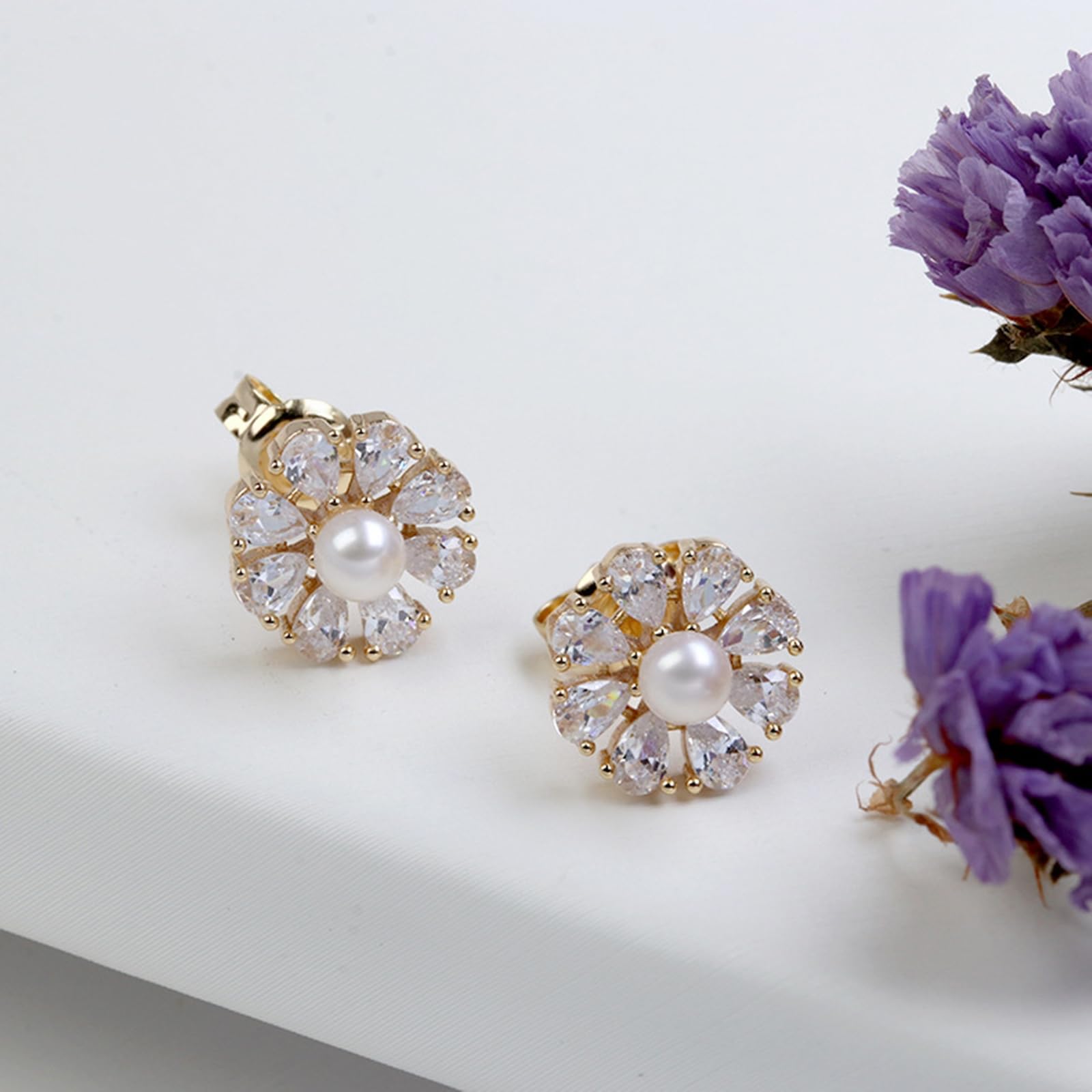 Pendientes de oro amarillo de 9K/14K/18K para mujer