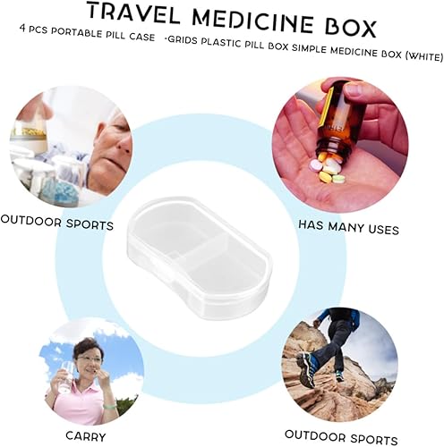Miniatura 2 de Healeved Pastillero pequeño pequeño para monedero, bolsillo para medicamentos, mini contenedores de viaje, caja de almacenamiento de medicamentos,