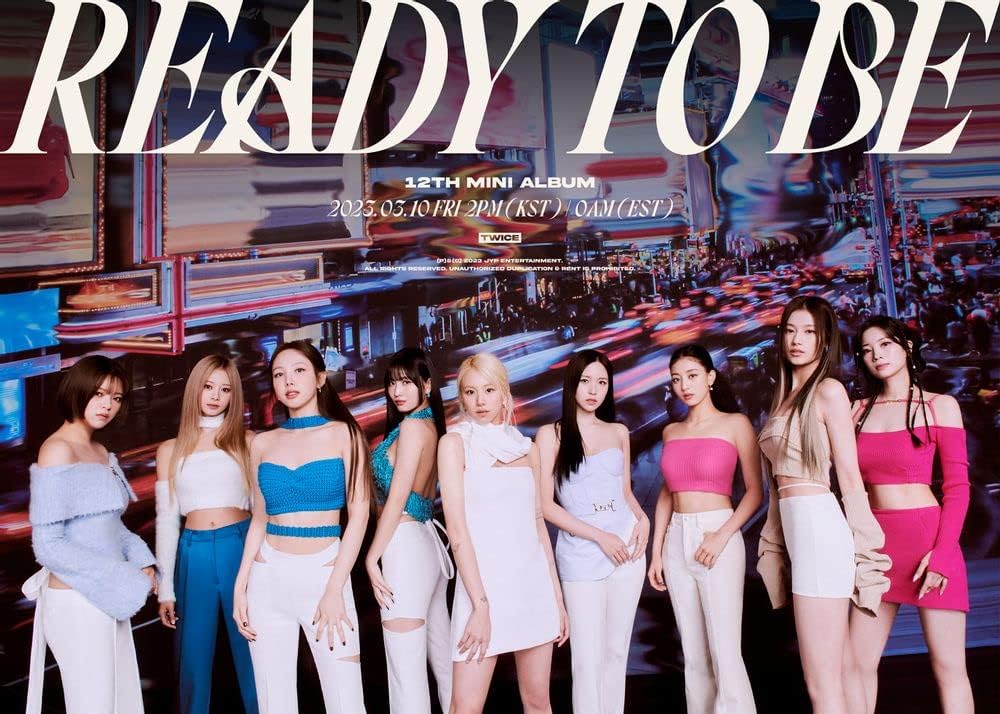 TWICE READY TO BE 12º Mini Álbum, versión Digipack, CD+POB+Cartel desplegable en el paquete+Libro de fotos+Tarjeta fotográfica+Adhesivo+Seguimiento sellado (Conjunto de 9 versiones)