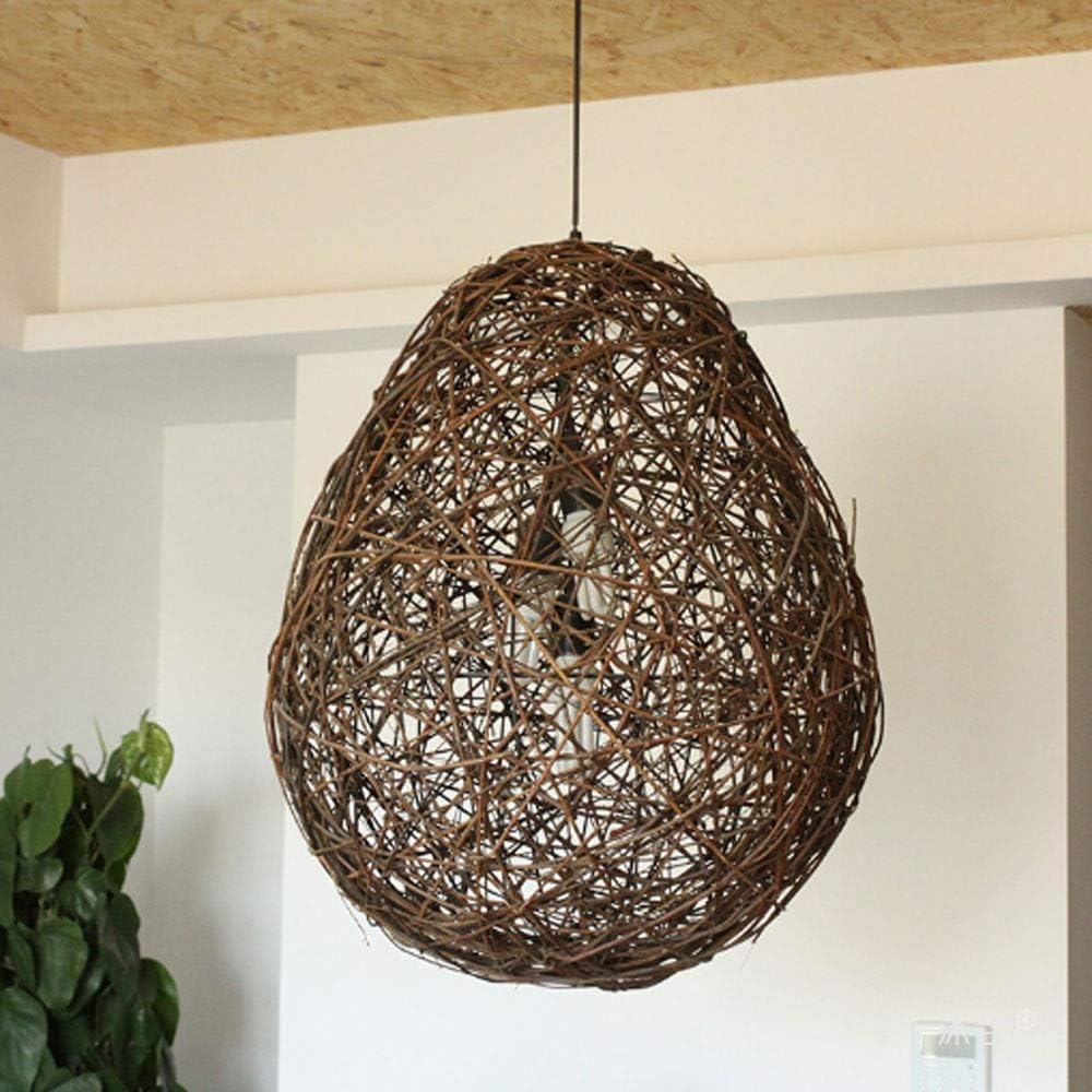 LED Chandeliers, Modern Bamboo Work Hand Knitted Bamboo Pendant Lamp Good Price Pendant Lamp with Bamboo Shades for Dinning Room Led Single Head Fixtures Modern Chandeliers