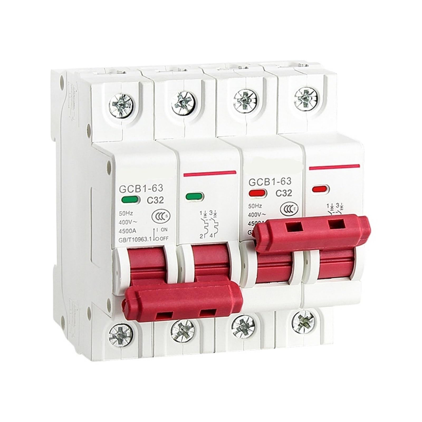 Lhnbgtuiw 25V 1Pcs Dual Power Manual Transfer Switch 1P+ 2P+ Interlocking Circuit Breaker 63A-125A 220V Rail Mcb(,2P-2P)