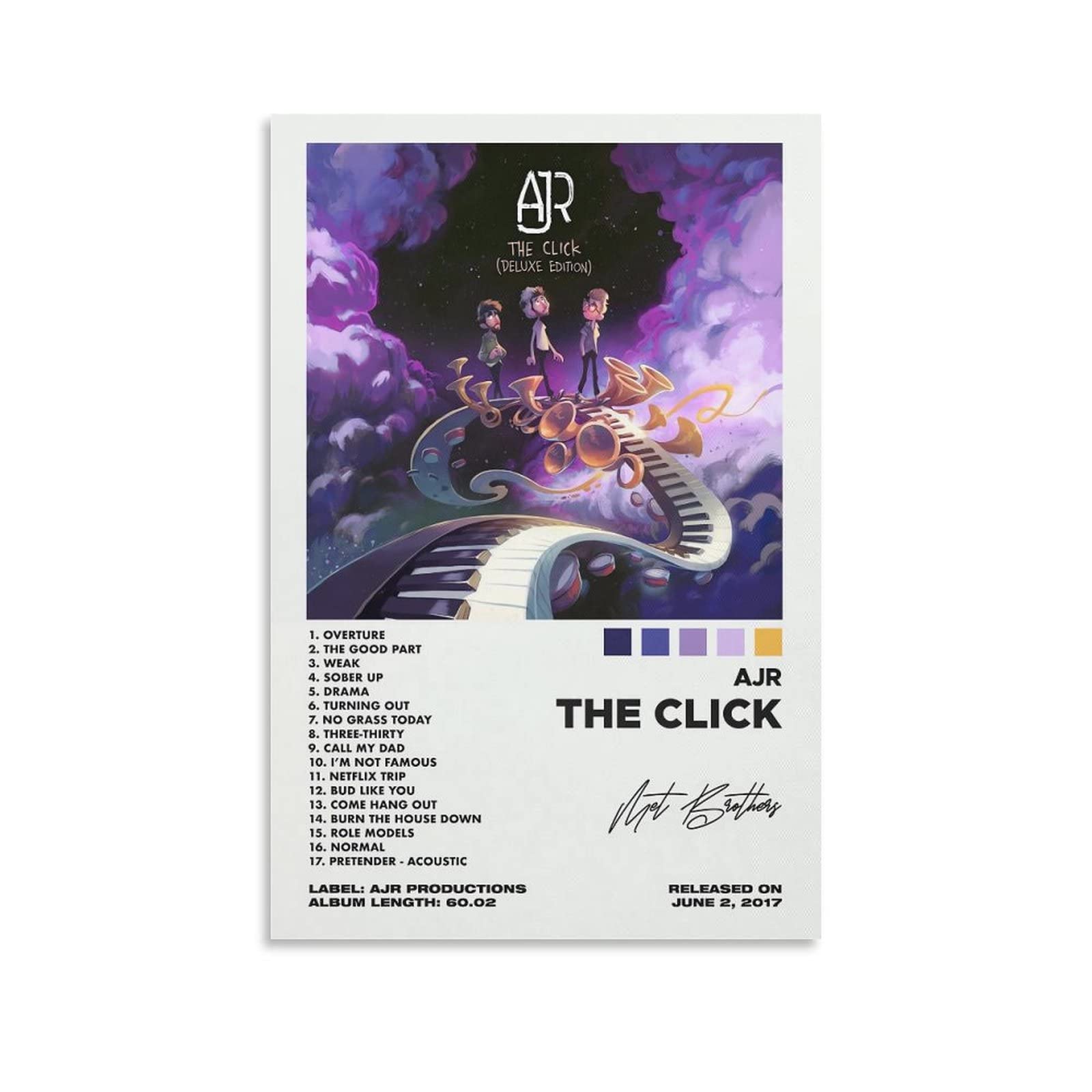 AJR THE CLICK （DELUXE EDITION） 2017 Canvas Poster Bedroom Decoration Landscape Office Valentine's Birthday Gift Unframe-style12x18inch(30x45cm)
