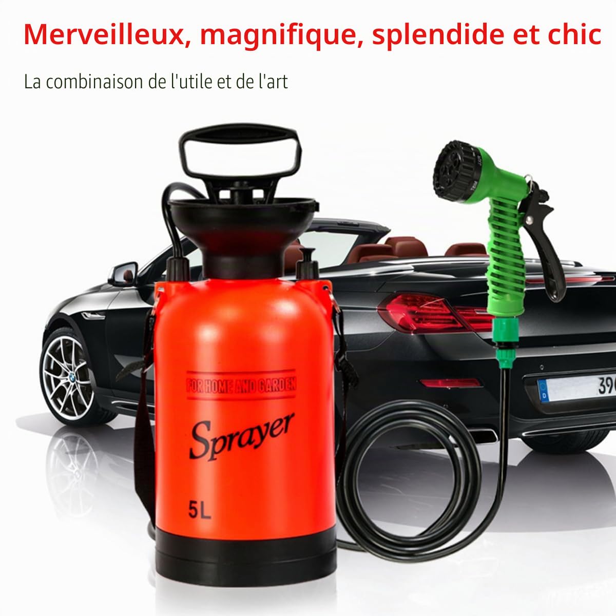EHOTER Douche De Camping, Douche Solaire Portable, 5L Sac De Douche Portable à Pression, Outil De Bain D'été pour Voyage Randonnée Camping Escalade