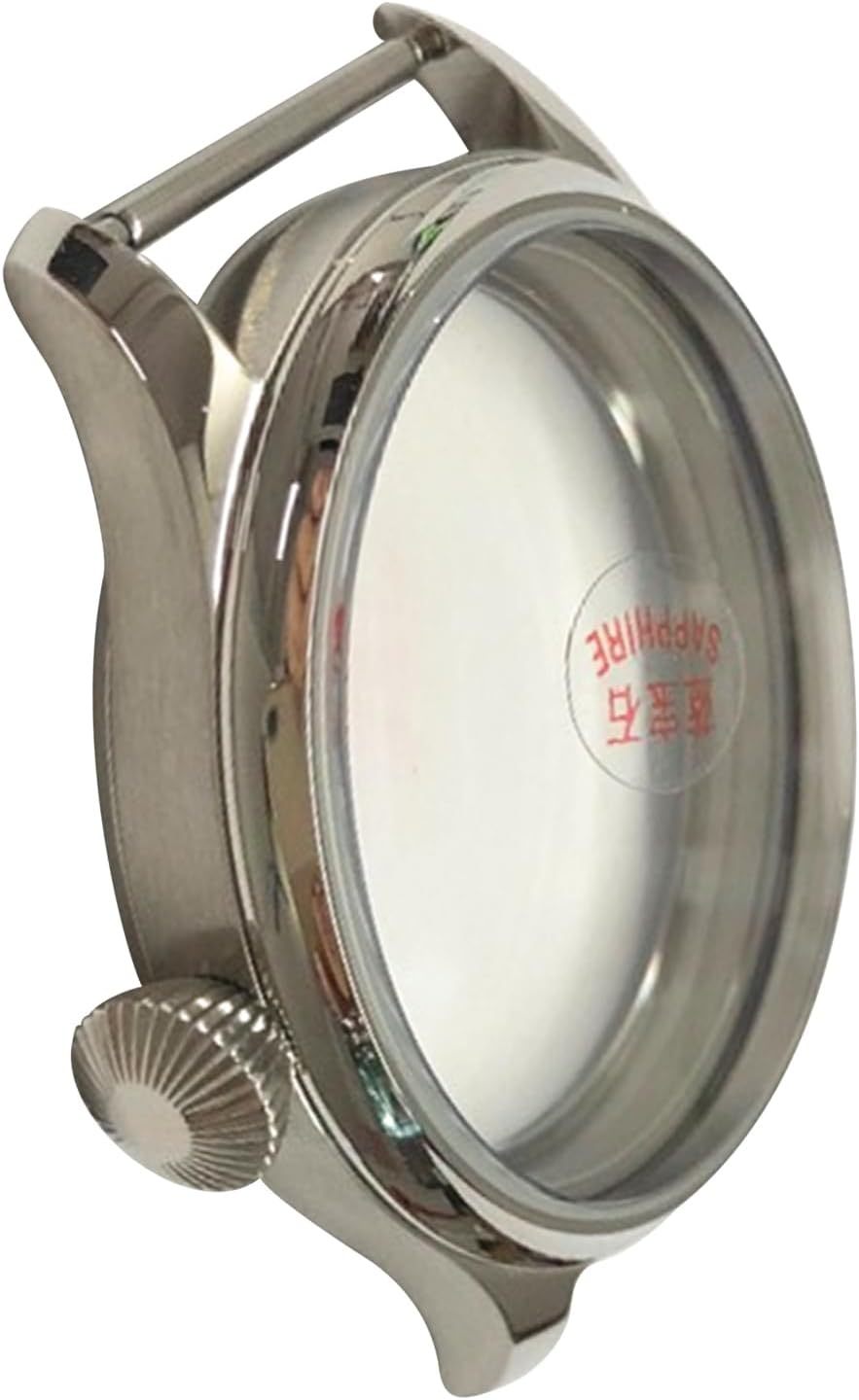 44mm Watch Case Bezel w/Sapphire Mirror for ETA 6497/6498/3600/3621 Movement