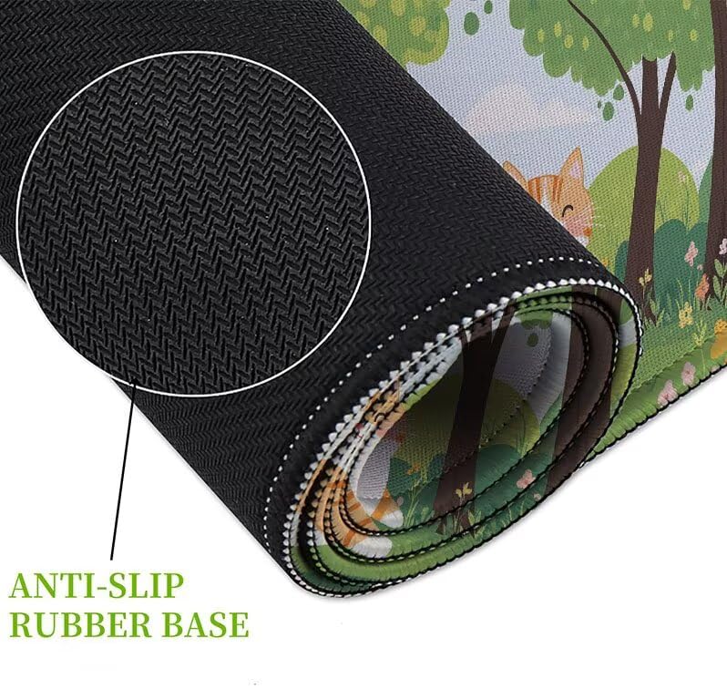 Tapis souris de grande taille avec bords cousus durables et base caoutchouc