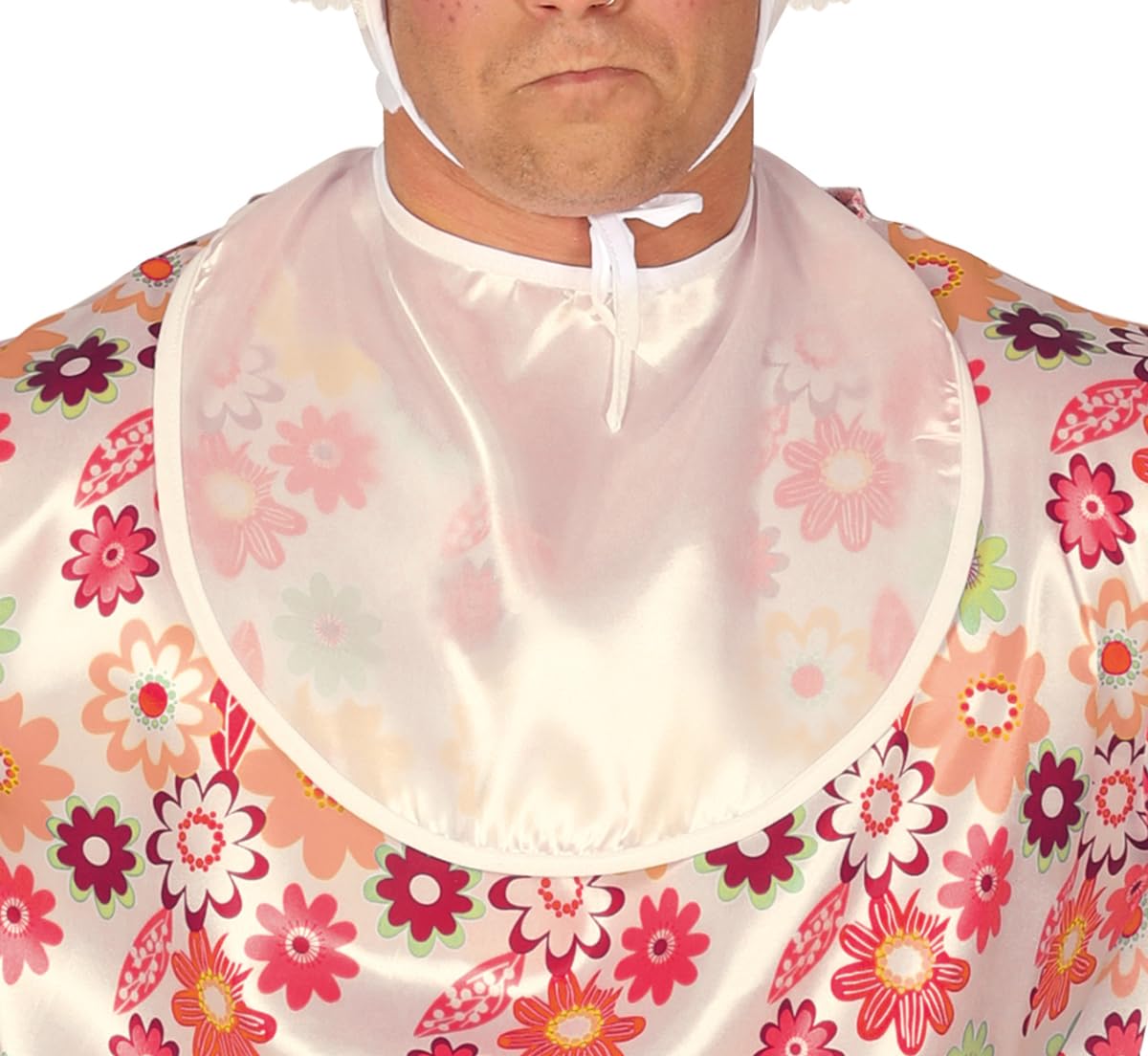 FIESTAS GUIRCA | Costume de Bebé Adulte - Bavoir, T-shirt, Coiffe et Couche - Enterrement de Vie de Garçon, Fêtes Déguisées et Célébrations - Idéal pour Homme Adulte - Blanc et Multicolore