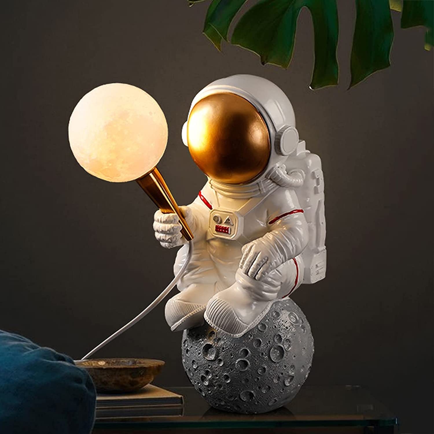 Lampe de table d'astronaute en résine pour protection des yeux en chambre