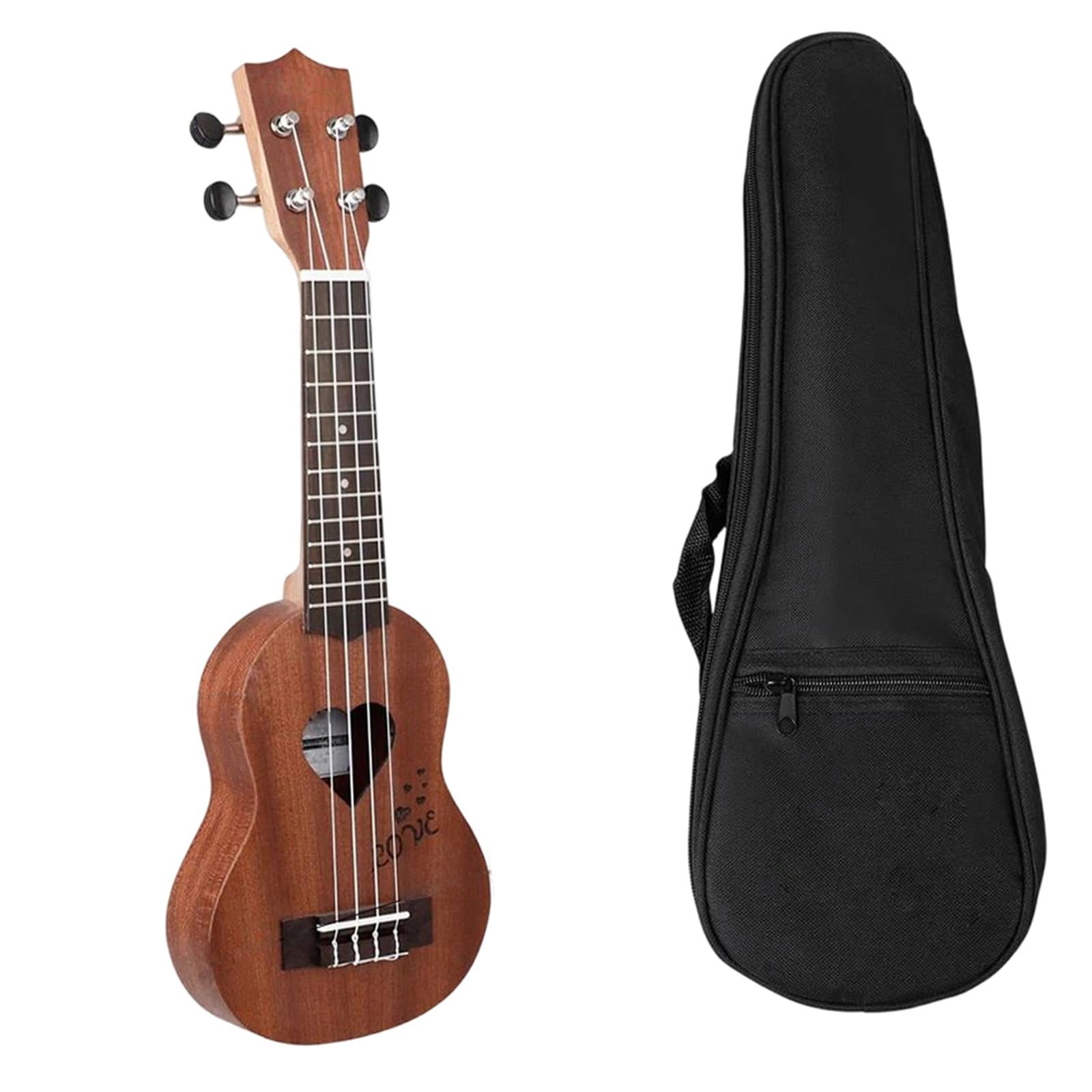 Estándar Ukelele Ukelele De 17 Pulgadas Para Principiantes Instrumento Musical Madera Abeto 4 Cuerdas Con Bolsa Almacenamiento Fácil Tocar(Brown)