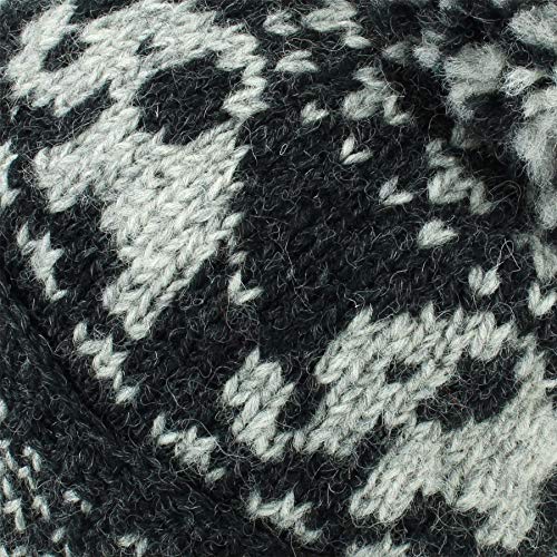 Bonnet LOUDelephant Laine Tricot Hiver Chaud à Pompon Motif Éléphant Gris - 3