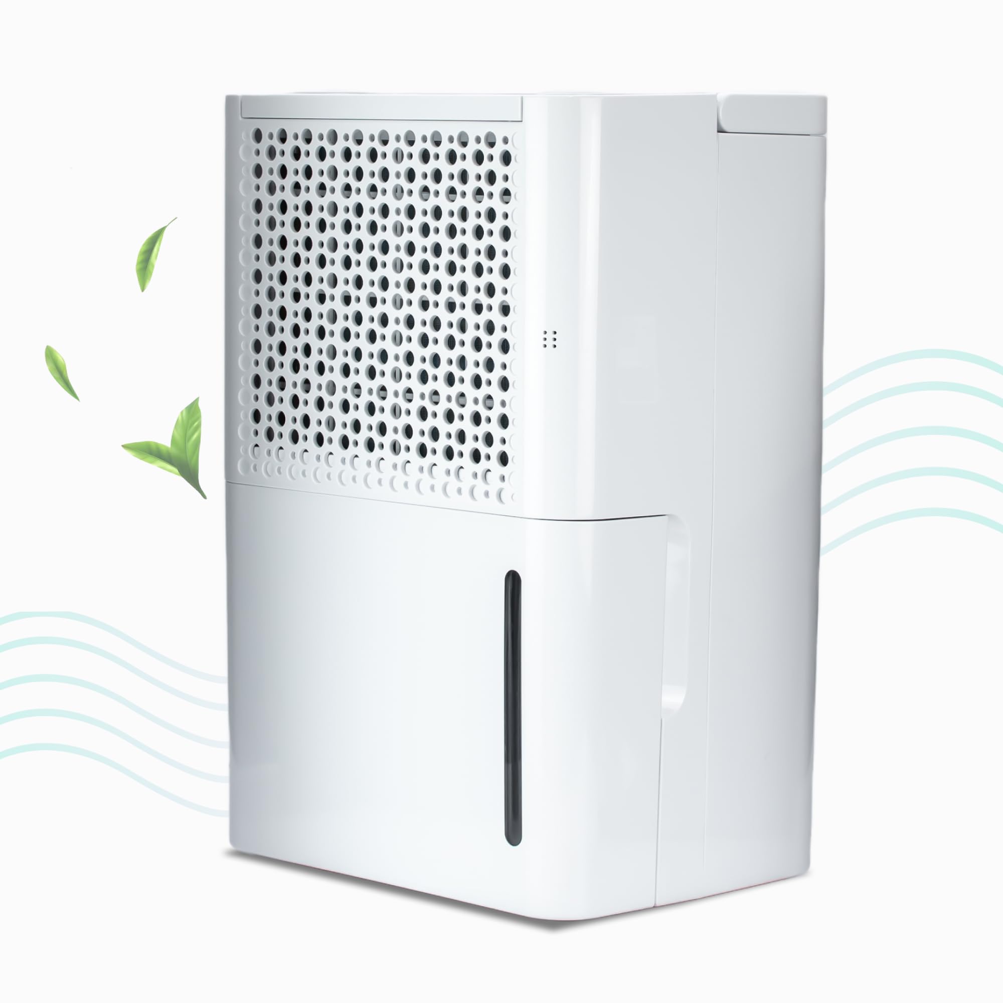 STATUS 12L Dehumidifier, 220W Portable Moisture Remover with Night Mode, Laundry Dry Boost and LED Humidity Display for Bedroom Bathroom Laundry, White (DEHUMID-12L1PKB)