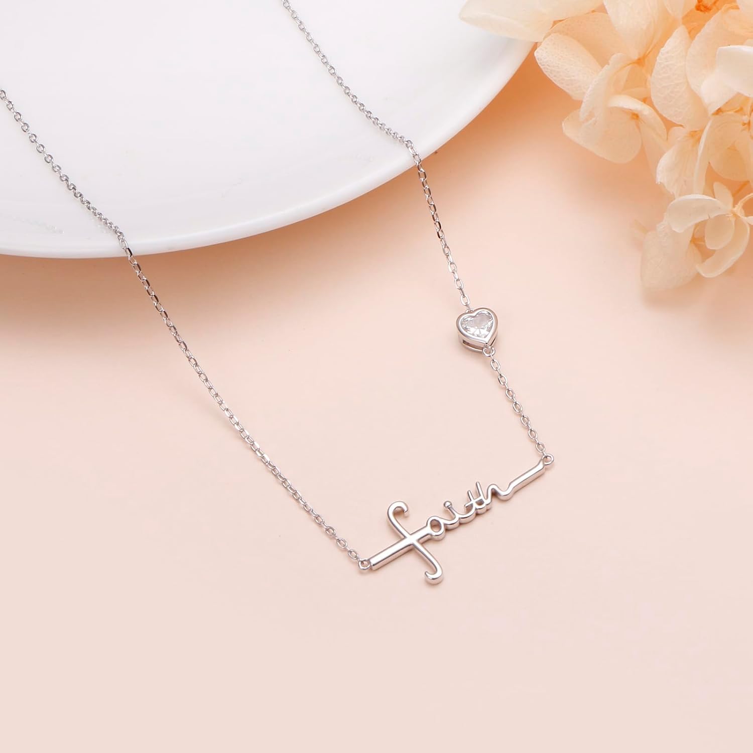 Yearace Cross Necklace 925 Sterling Silver Infinity Love of God Heart Cross Pendant Necklace Christian Gift for Women - Image 2