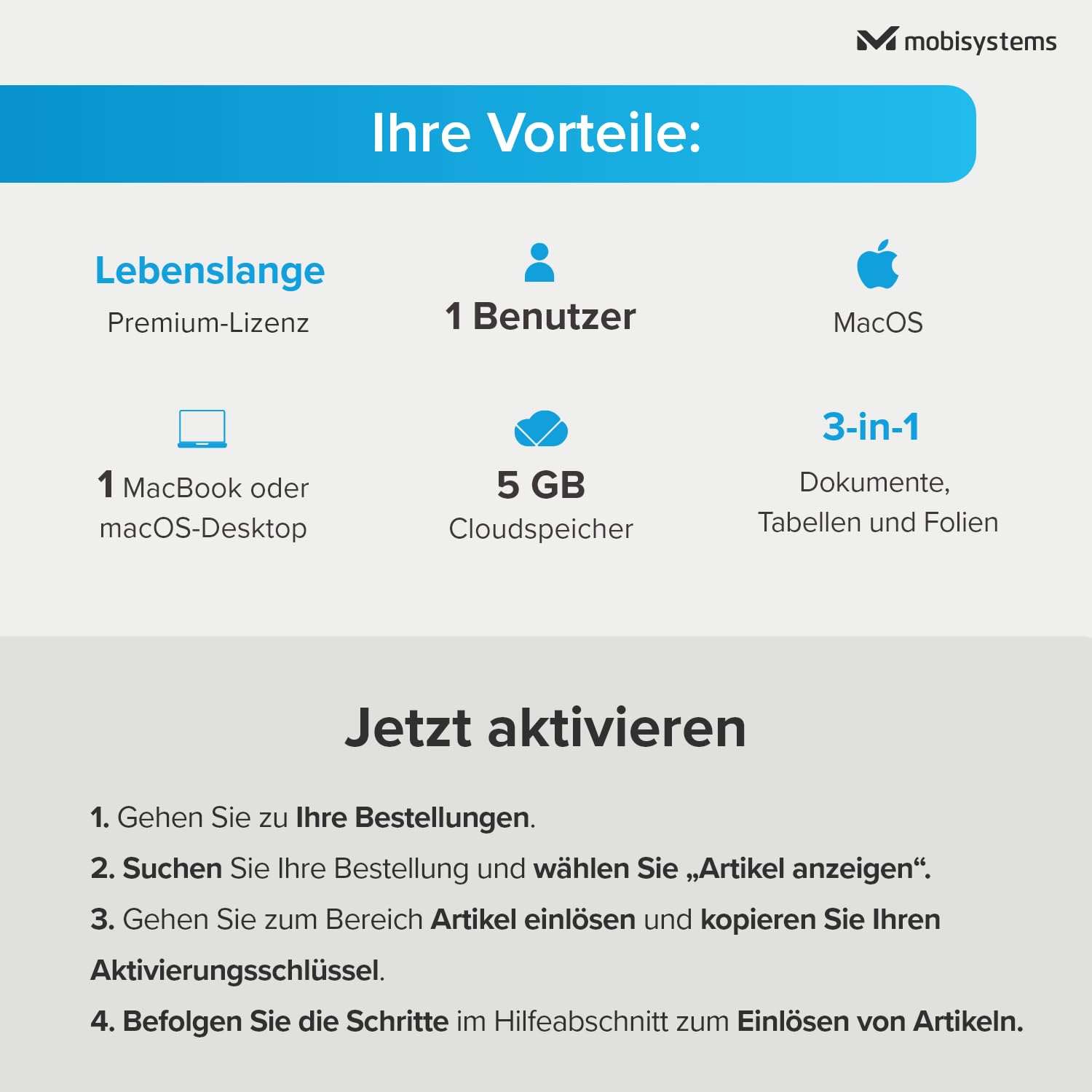 OfficeSuite Home & Business für Mac - Lebenslange Lizenz - Office-Paket für MacOS | 1 Gerät | 1 Benutzer