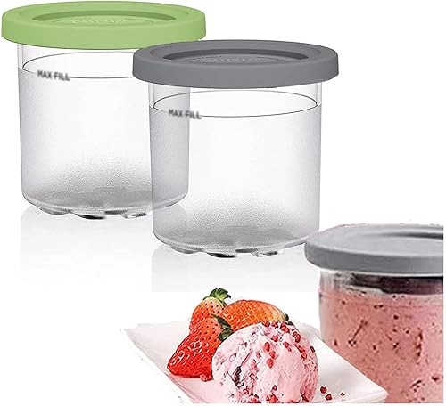 246 pintas Creami Deluxe, para helado Creami Ninja, contenedor de helado de 16 onzas, reutilizable, a prueba de hojas para máquina de helados serie