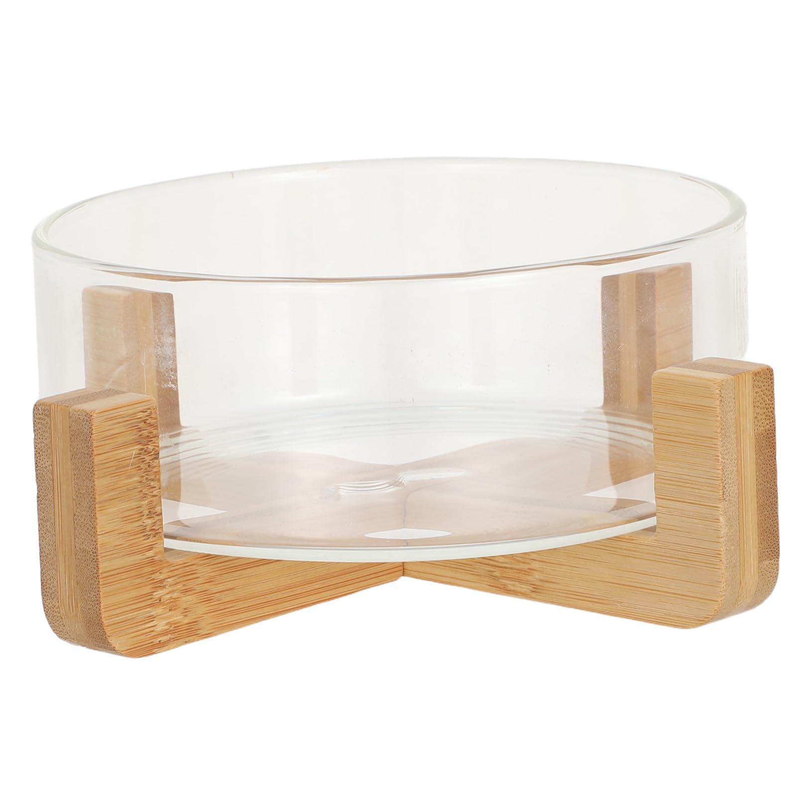 Bol mélangeur à salade en verre résistant hautes températures avec support bois cuisine