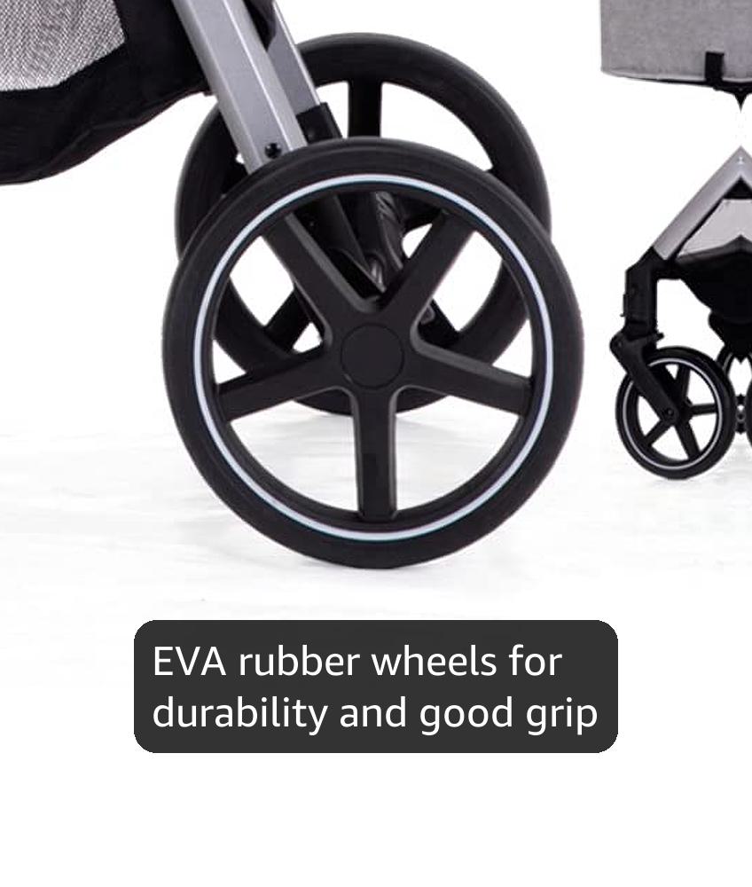 Lortsybab 2-in-1 Baby Stroller - Folding Infant Newborn Pram Stroller with Reversible Seat - Toddler Strollers for 0-36 Months Old Babies (Grey)