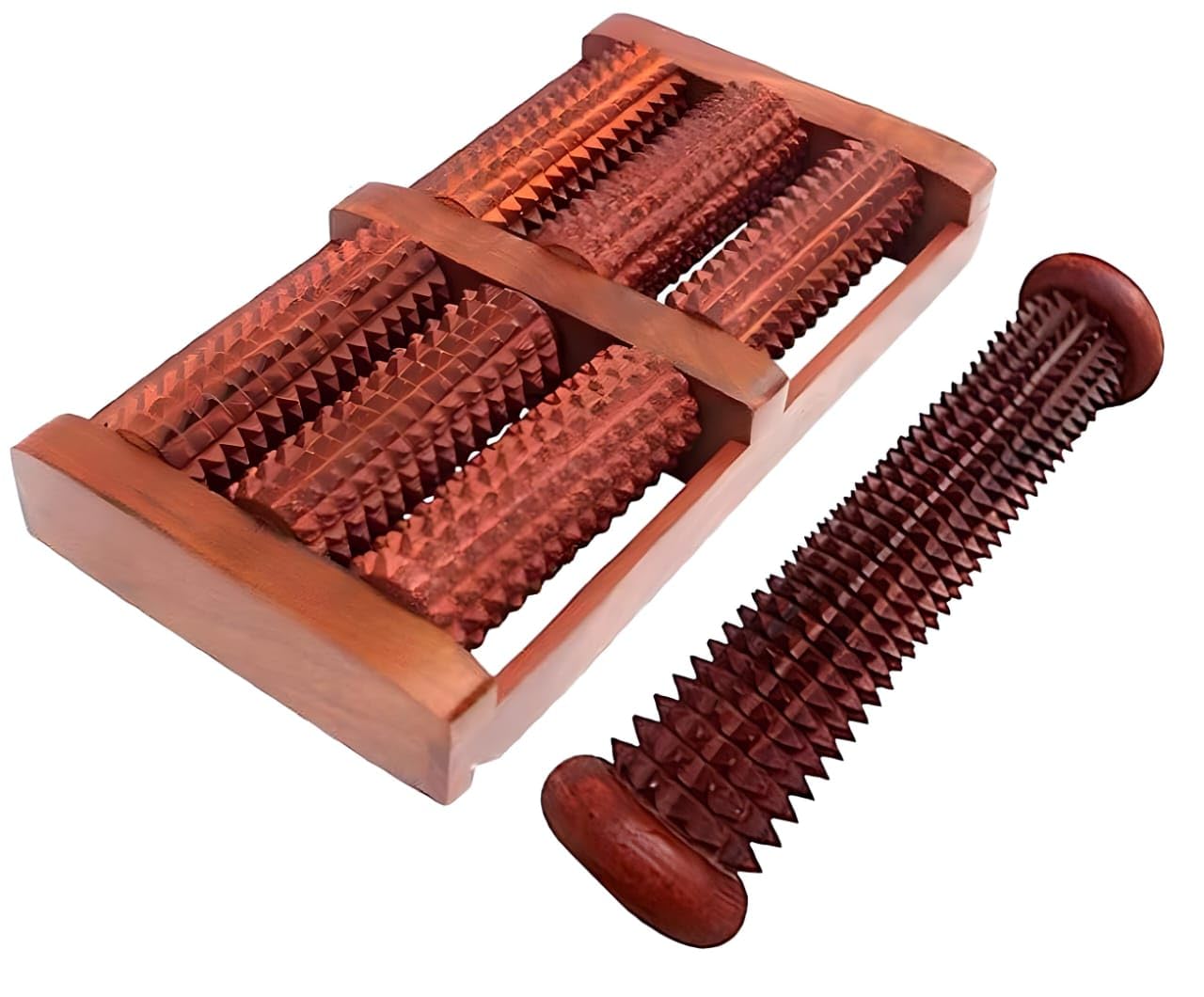 Crystal Wooden Foot Massager 6 Rollers 12" Multi Roller & Wooden Foot rod Roller Massager 10.5" Rosewood Unisex Acupressure Tool for Full Body Pain Relief & Blood Circulation Improvement"Set Of 2 (B0D13HQGKP) Amazon Price History, Amazon Price Tracker