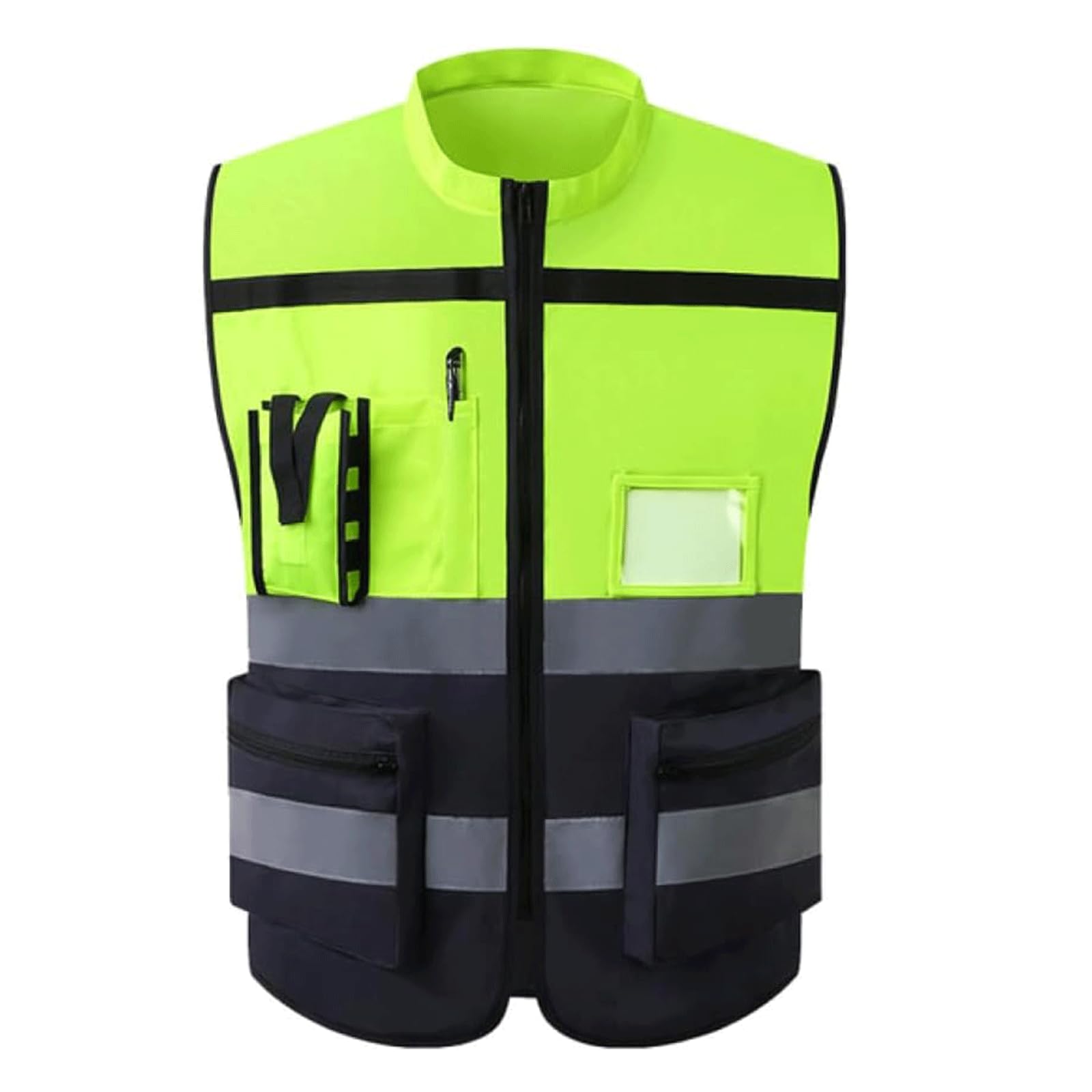 Chalecos de Seguridad Chaleco de Seguridad Ligero Chaleco Reflectante de construcción con Cremallera Traje Reflectante de Alta Visibilidad Chalecos Reflectantes de Seguridad Simples Respirable