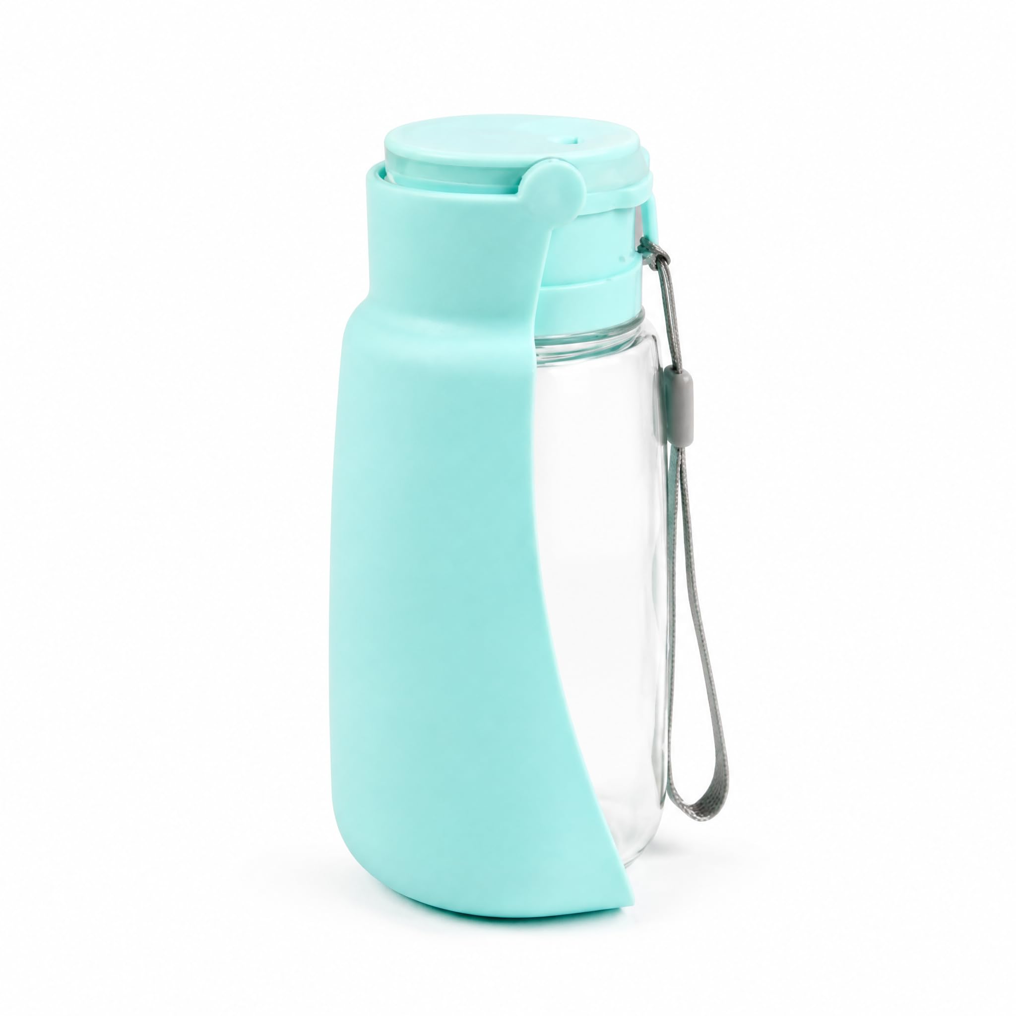 Portable Dog Water Bottle and Bowl, 500 ml Foldable Pet Water Dispenser for Food and Drink, Leak-Proof Dog Travel Water Bottle for Walking, Hiking and Travel Accessories, Blue (Blue)