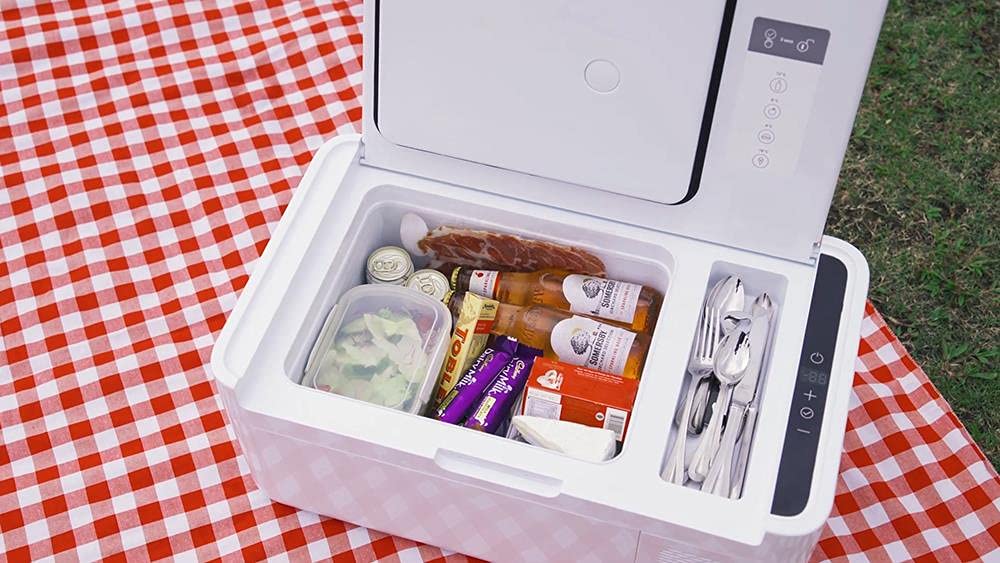 MOBICOOL MCG15 Kompressor-Kühlbox, 15 L, Kühlung bis -18 °C, mit leistungsstarker Schnellkühlung Weiß