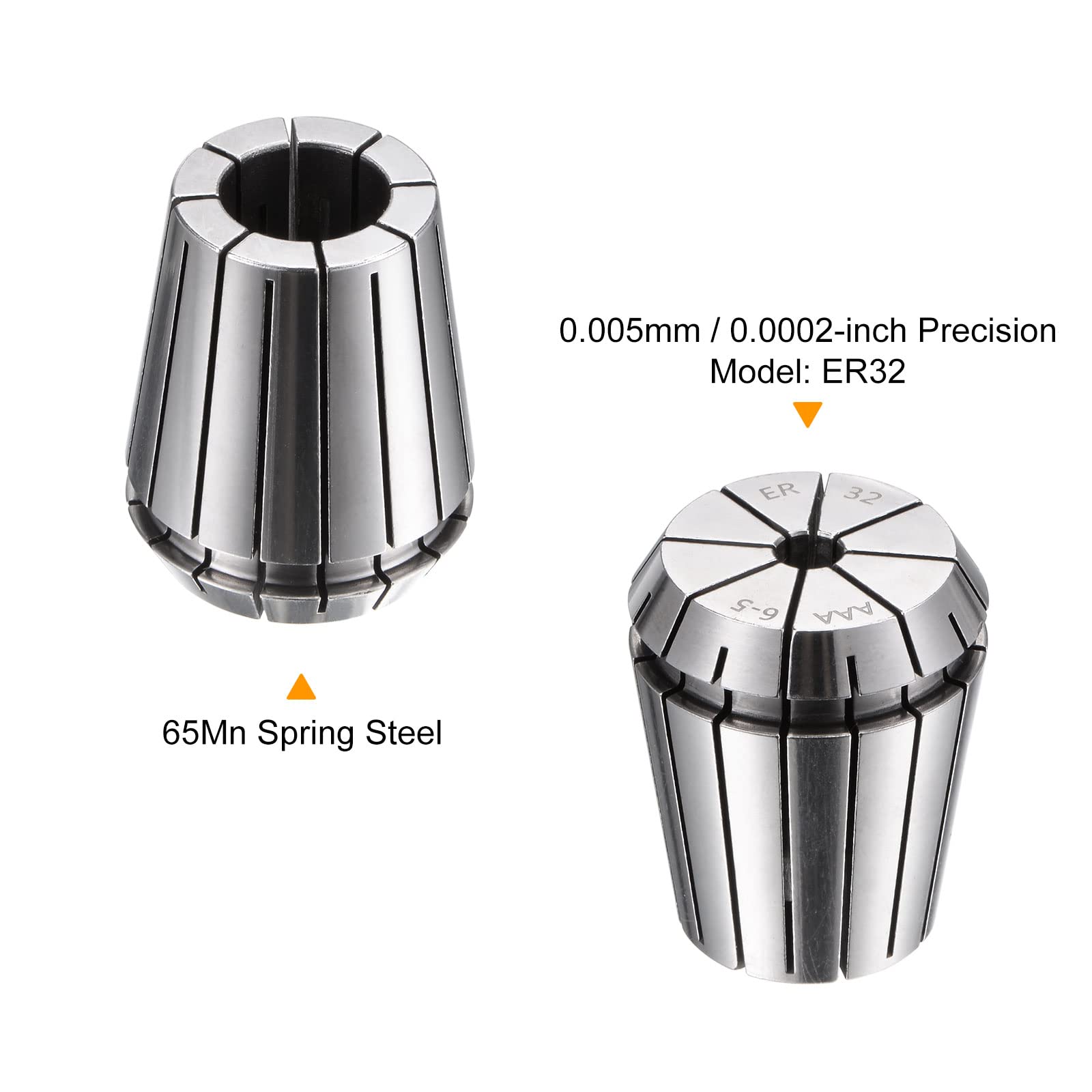 sourcing map ER32 Ressort Pince 6mm Mandrin 65Mn Acier pour CNC Gravure Machine Tour Fraisage
