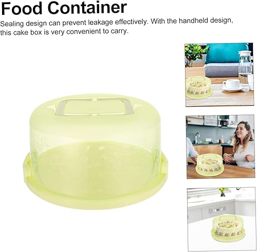 Miniatura 8 de Contenedor redondo de almacenamiento para tartas con tapa y asa, recipientes para pasteles para tartas de 8 pulgadas, cubierta de plástico para