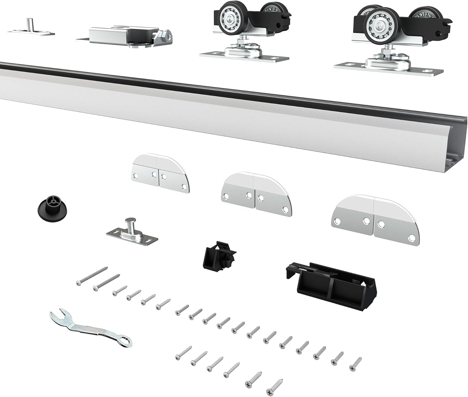30" Bifold Door Hardware Kit for 2 Doors,Aluminum Sliding Barn Door Hardware Top Mounted for Bathroom, Bedroom, Storeroom, Living Room 30"-2 Doors