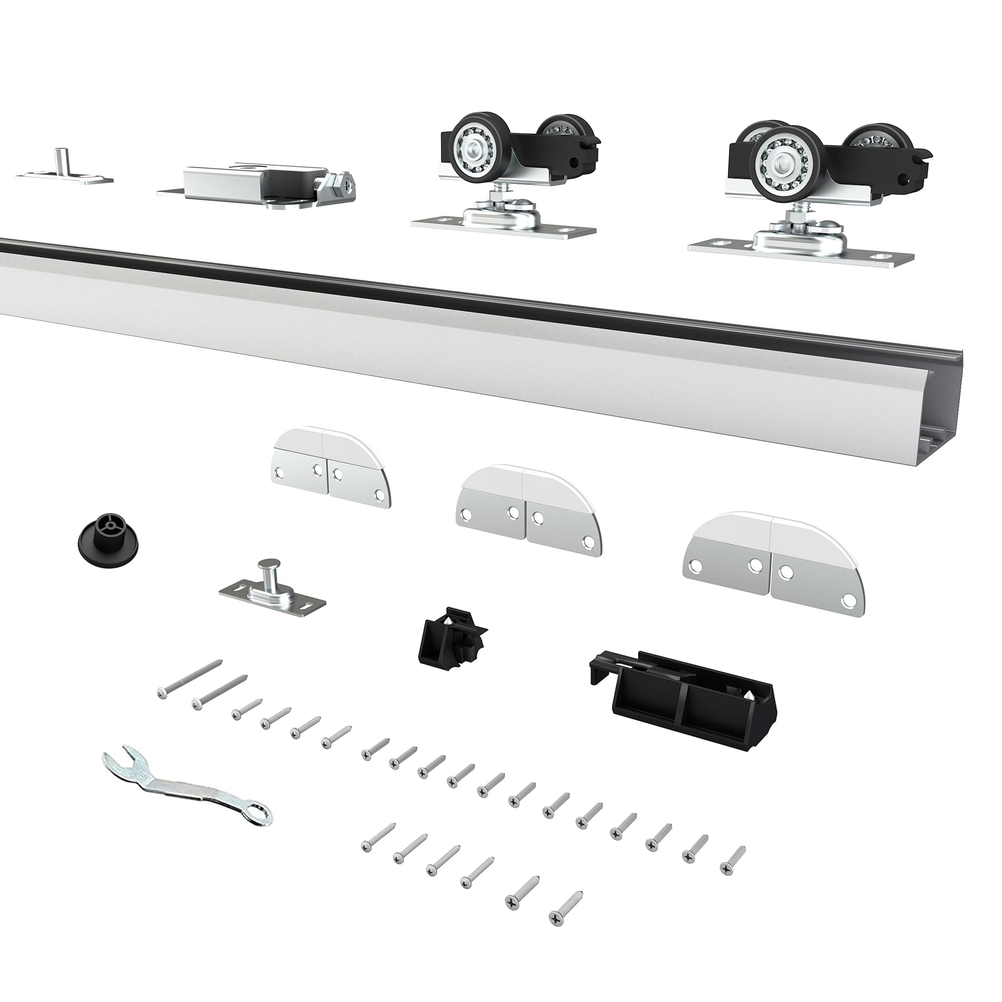 36" Bifold Door Hardware Kit for 2 Doors,Aluminum Sliding Barn Door Hardware Top Mounted for Bathroom, Bedroom, Storeroom, Living Room