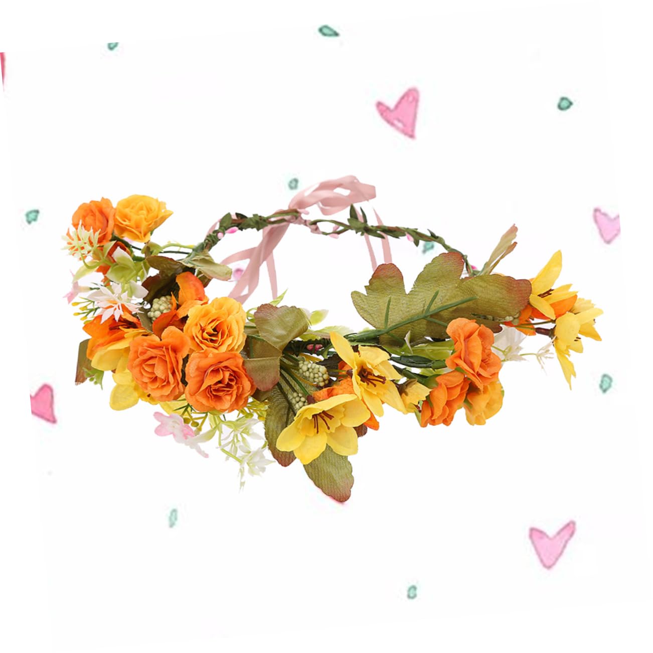 FRCOLOR 3stücke Brautkranz Haarreifen Aus Kunstblumen Orangefarbener Hochzeits Haarschmuck Für Damen Für Partys Bühnenaufführungen Festliche Anlässe Attraktives Accessoire Für
