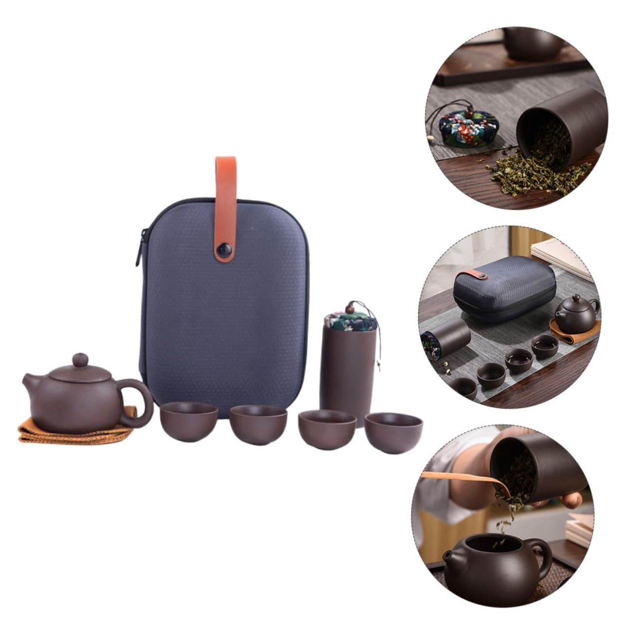 Service à Thé en Argile Violette, Lot de 1 Set de Set, Café, Élégant