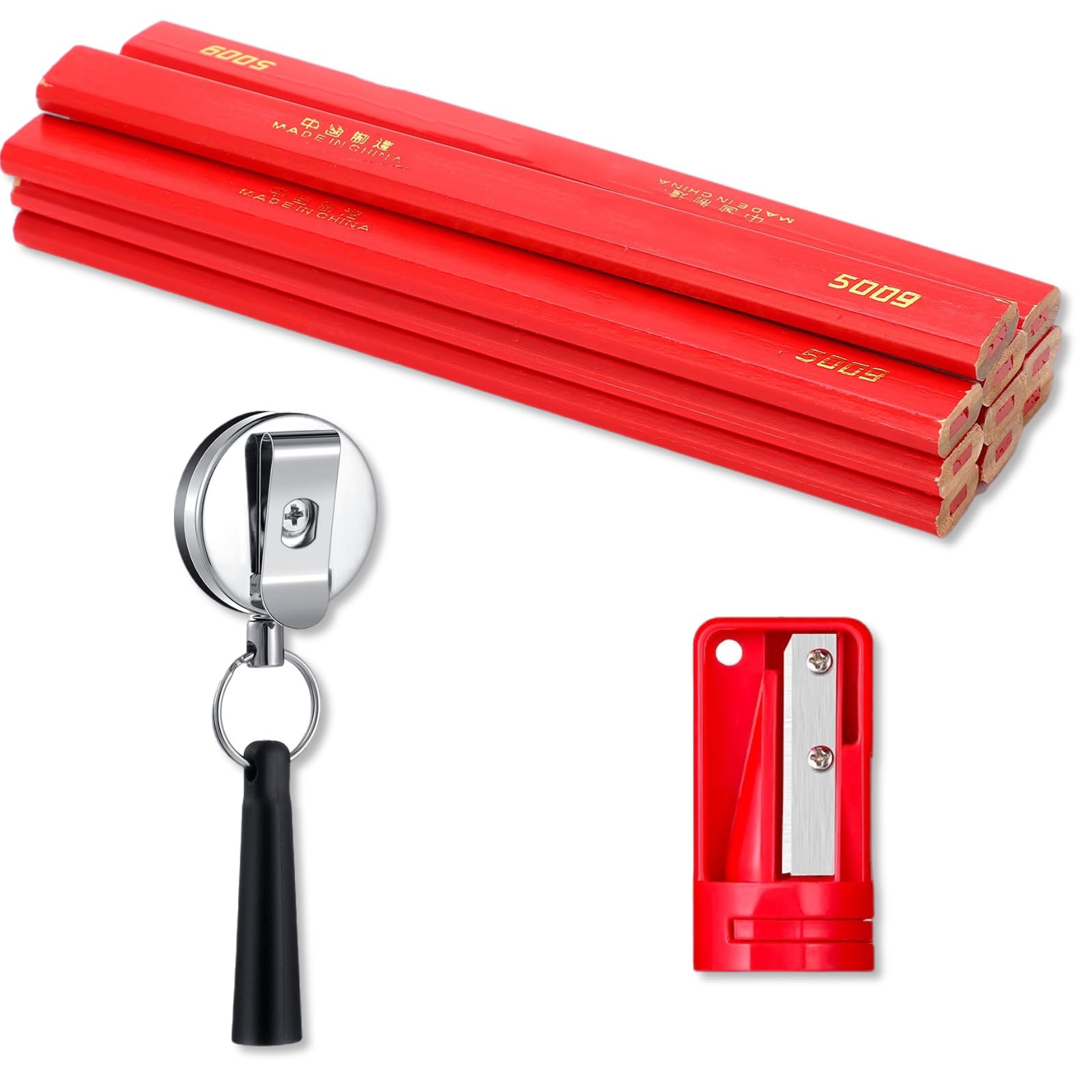 14 Pcs Carpenter Pencil Set,Flat Octagonal Hard Black Carpenter Marking Pencils With Pencil Sharpener Retractable - View #8